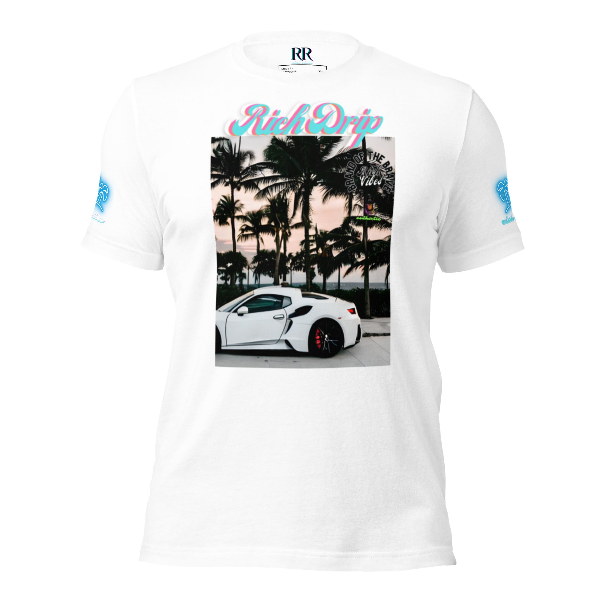 RV Rich Drip Brand Of The Brave Windy Palms White Motor Sport White - Unisex t-shirt