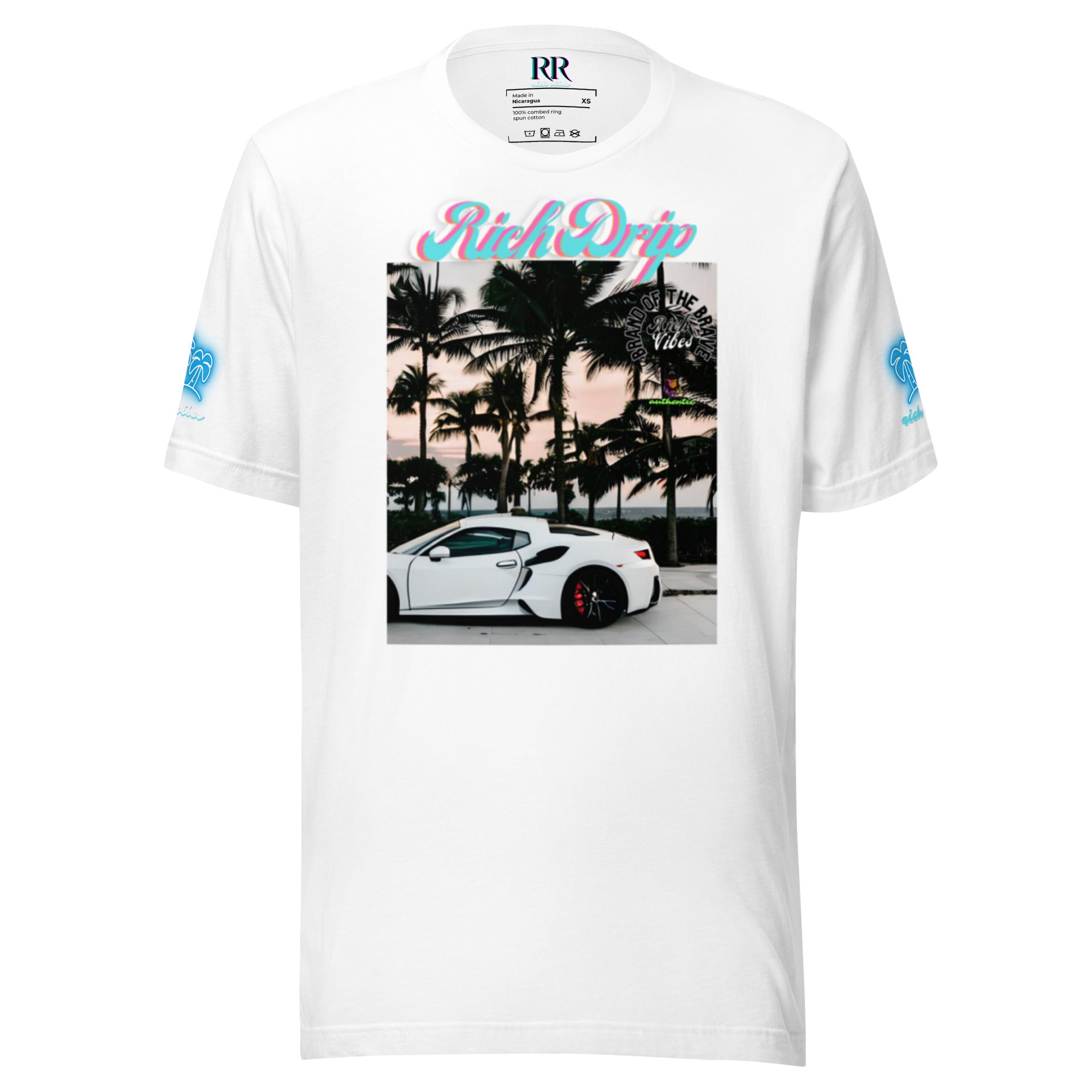 RV Rich Drip Brand Of The Brave Windy Palms White Motor Sport White - Unisex t-shirt