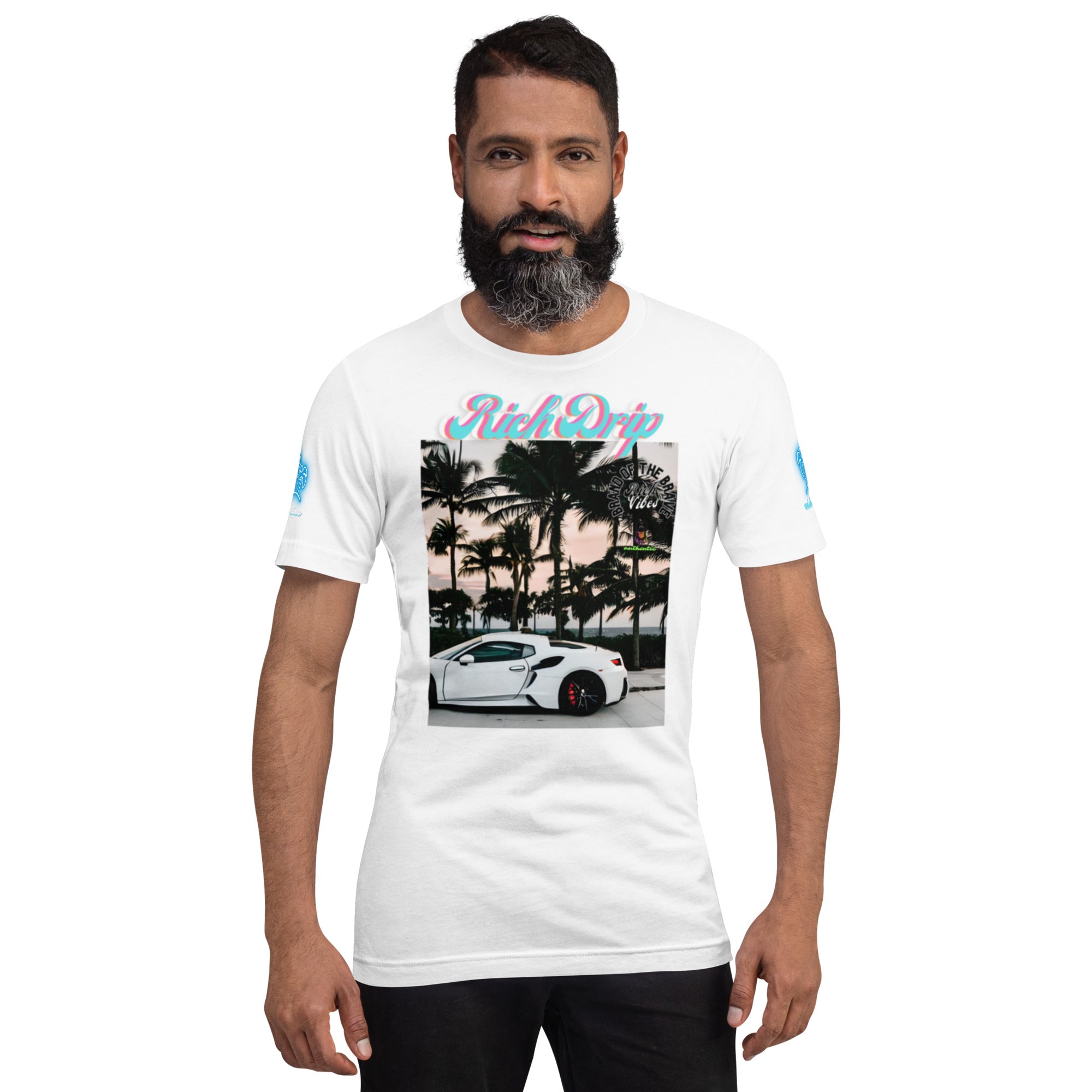 RV Rich Drip Brand Of The Brave Windy Palms White Motor Sport White - Unisex t-shirt