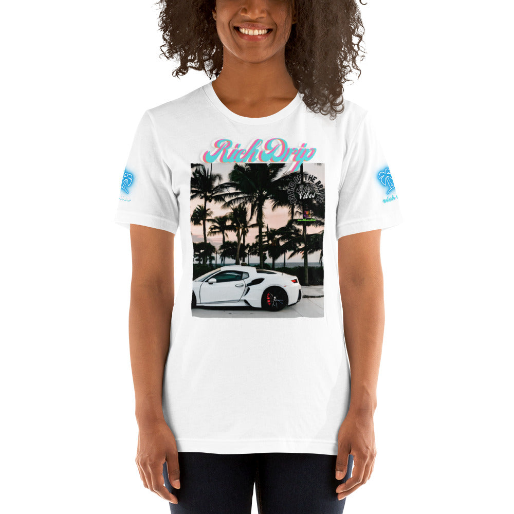 RV Rich Drip Brand Of The Brave Windy Palms White Motor Sport White - Unisex t-shirt