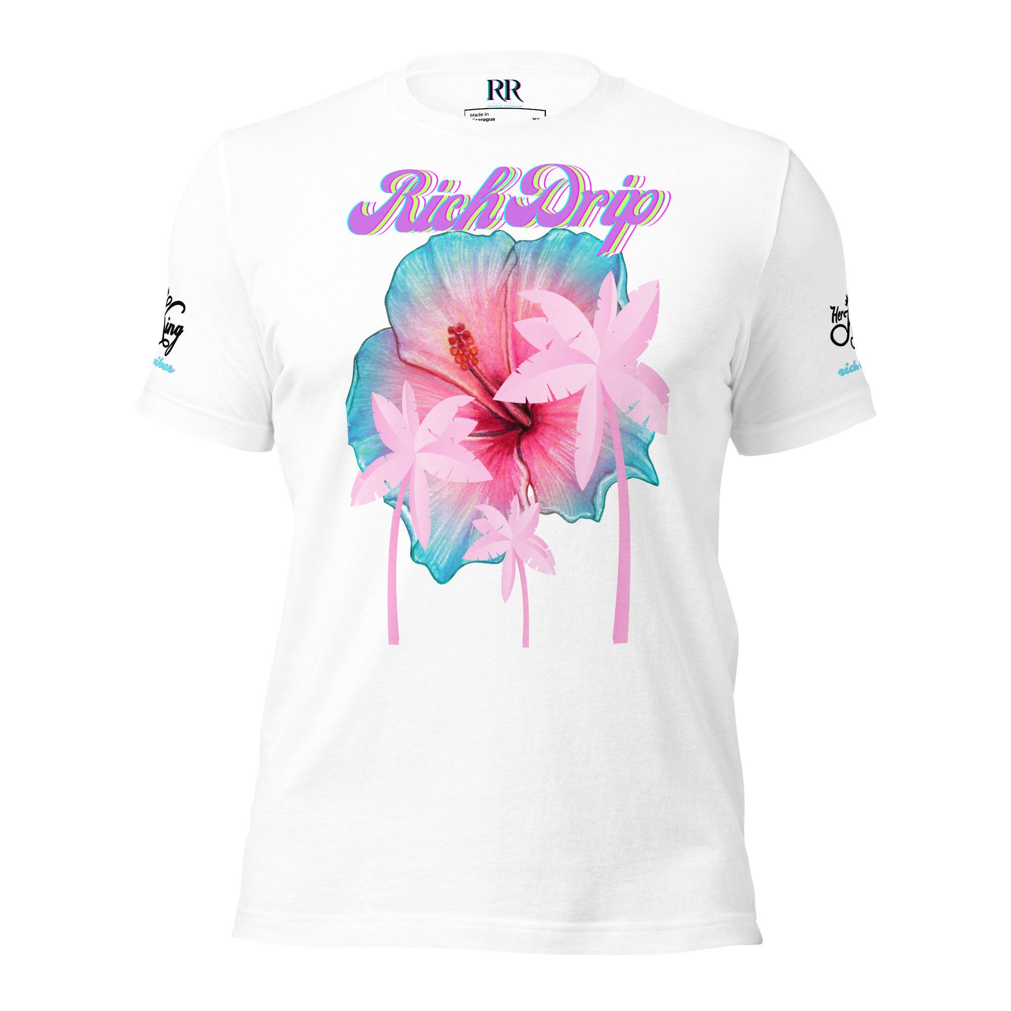 RV Rich Drip Her King Tropical Pink Palm Tree - Unisex t-shirt Pastel