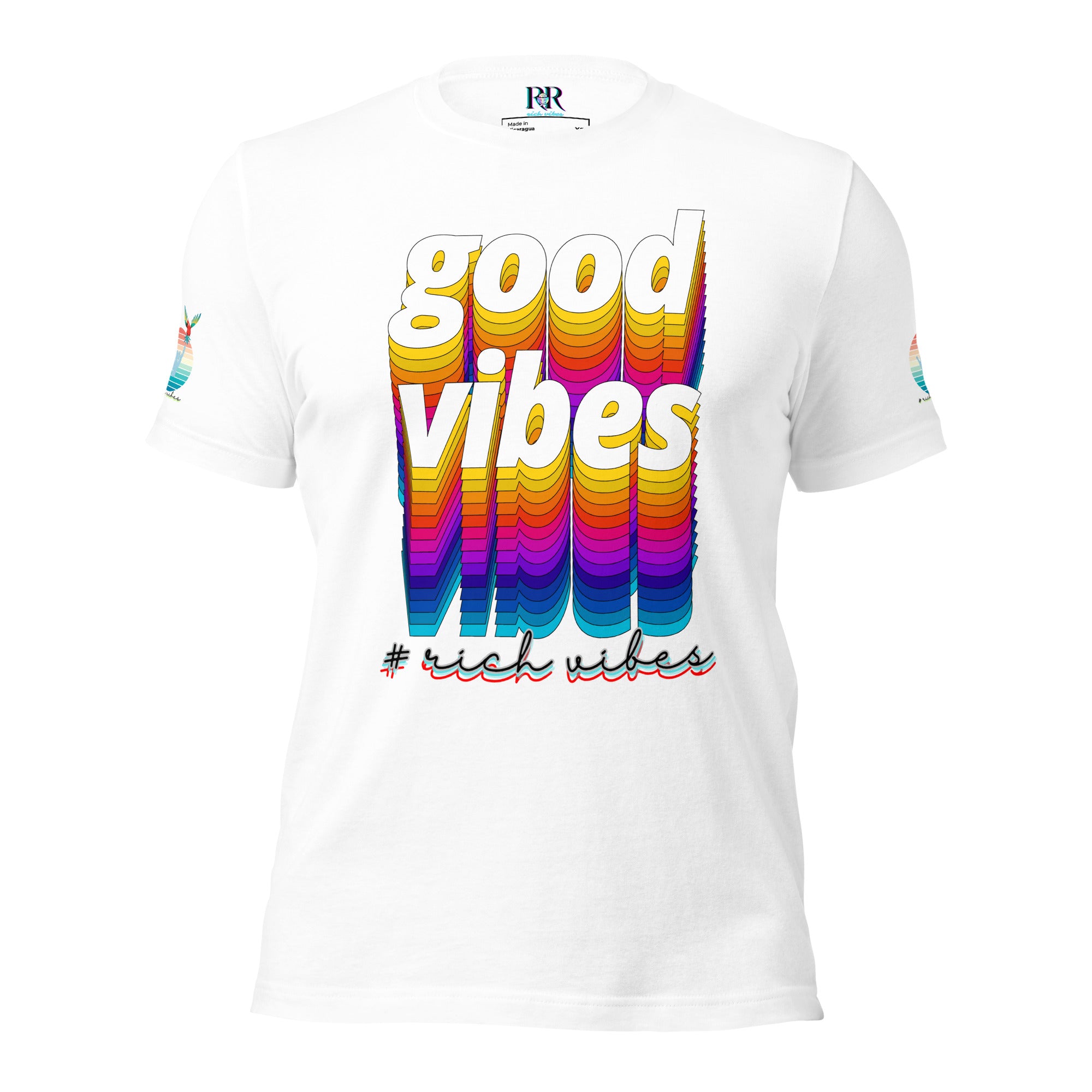 Rich Drip Good Vibes Multi Colored Circle 1.0 - Unisex t-shirt White