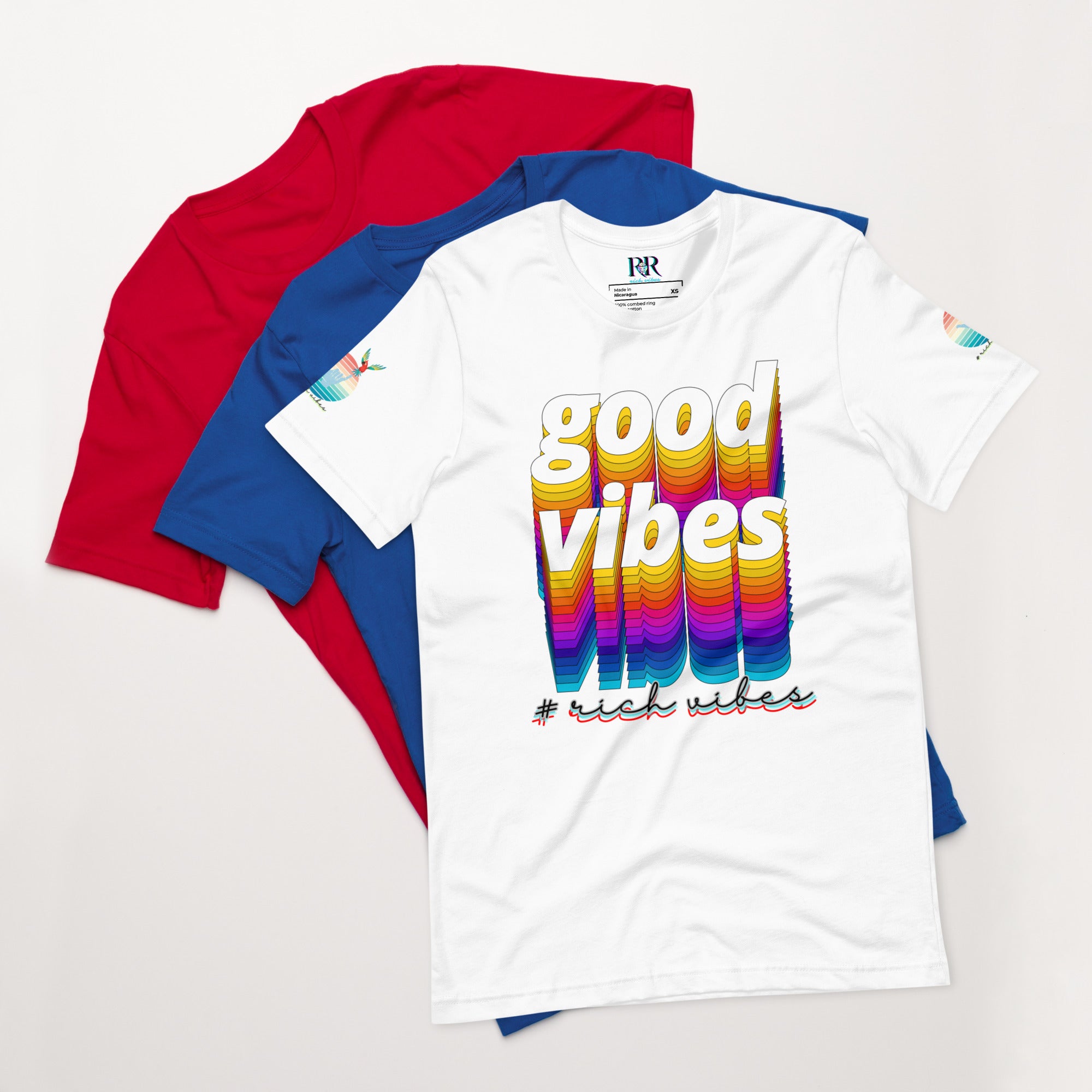 Rich Drip Good Vibes Multi Colored Circle 1.0 - Unisex t-shirt White