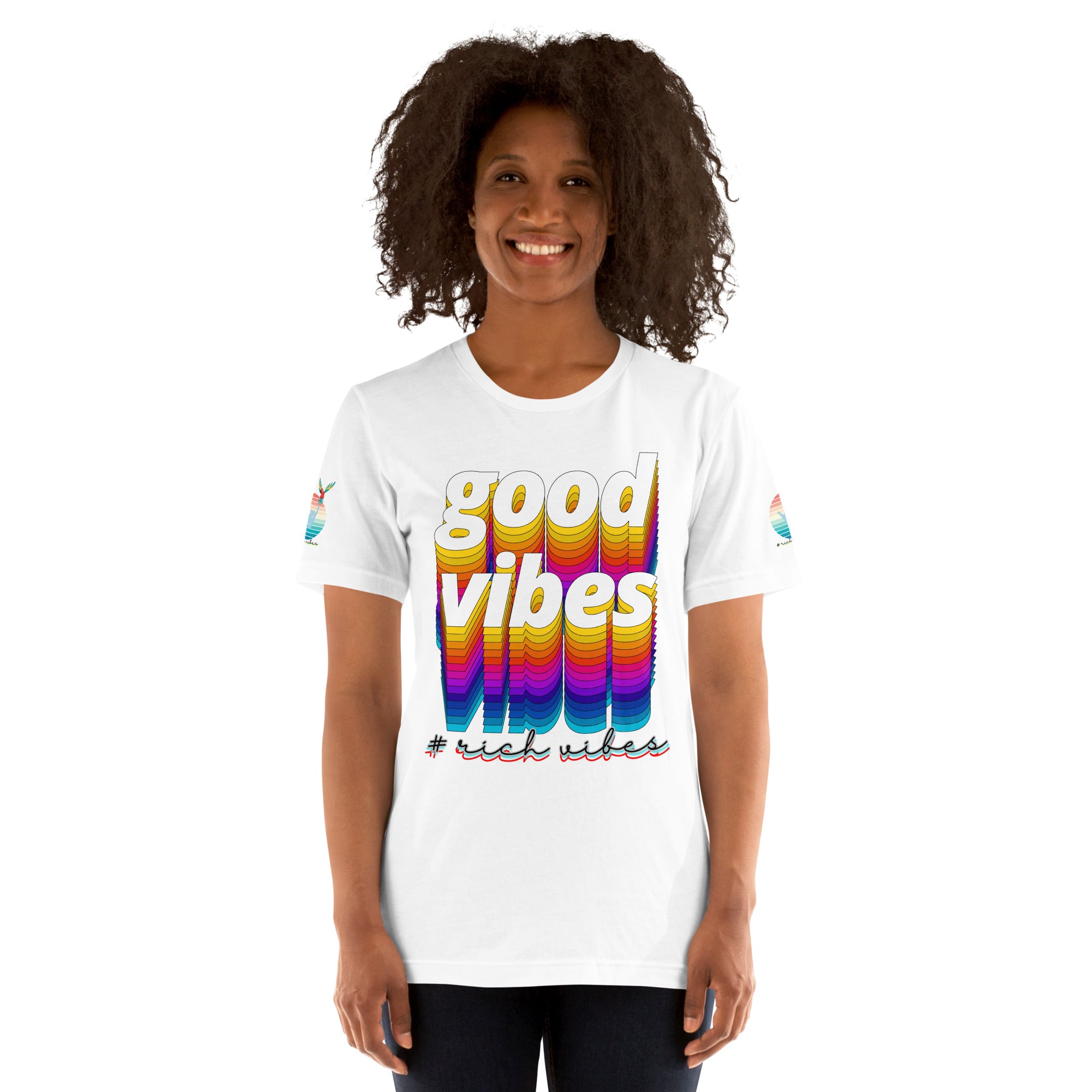 Rich Drip Good Vibes Multi Colored Circle 1.0 - Unisex t-shirt White