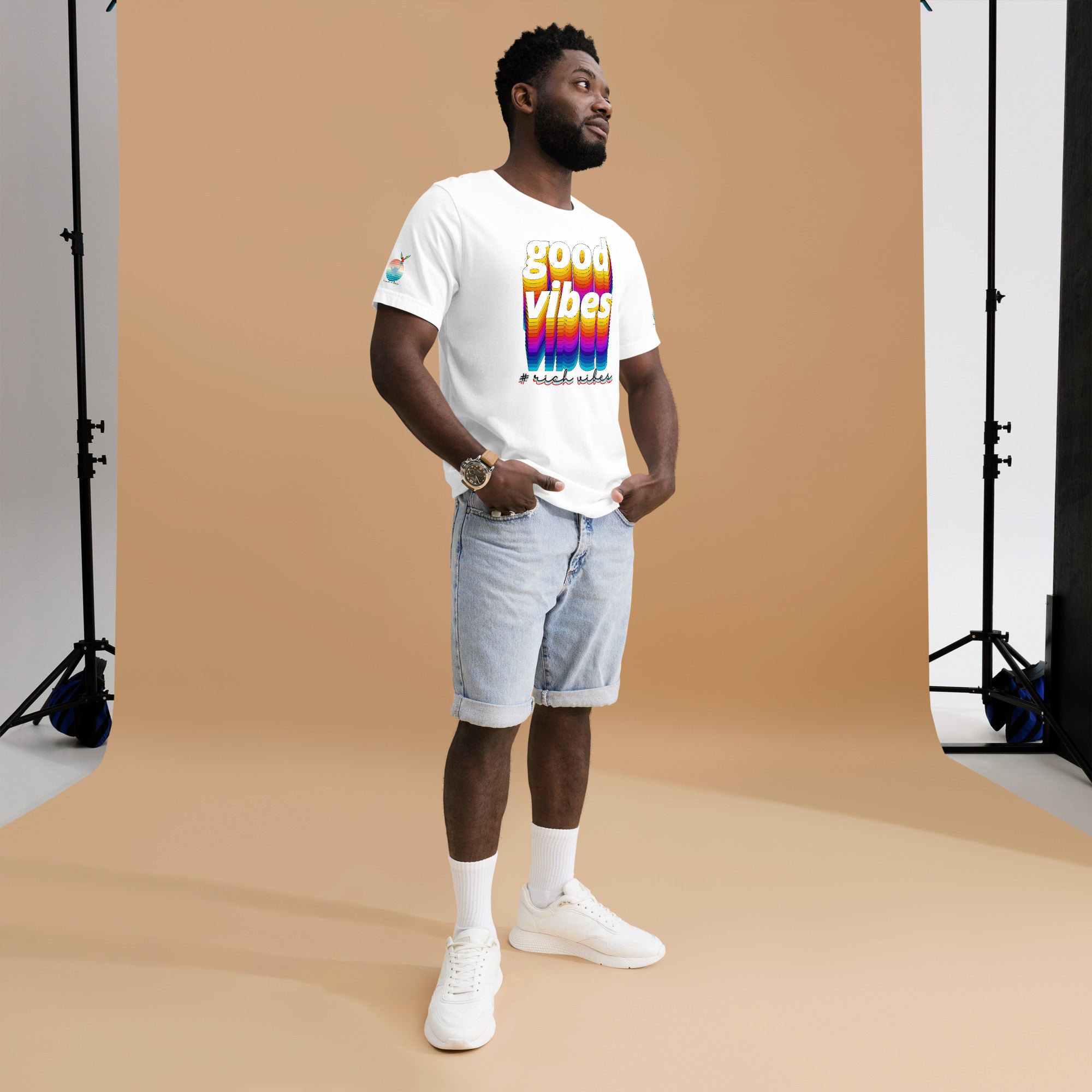Rich Drip Good Vibes Multi Colored Circle 1.0 - Unisex t-shirt White
