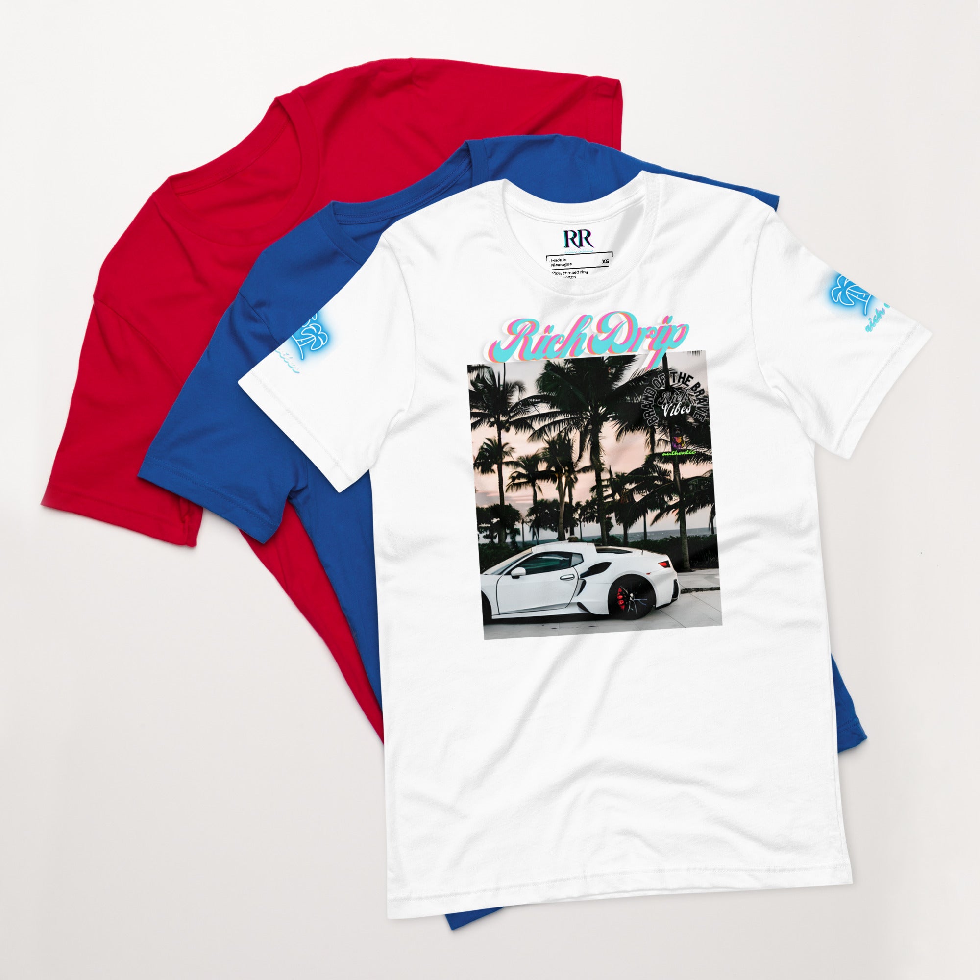 RV Rich Drip Brand Of The Brave Windy Palms White Motor Sport White - Unisex t-shirt