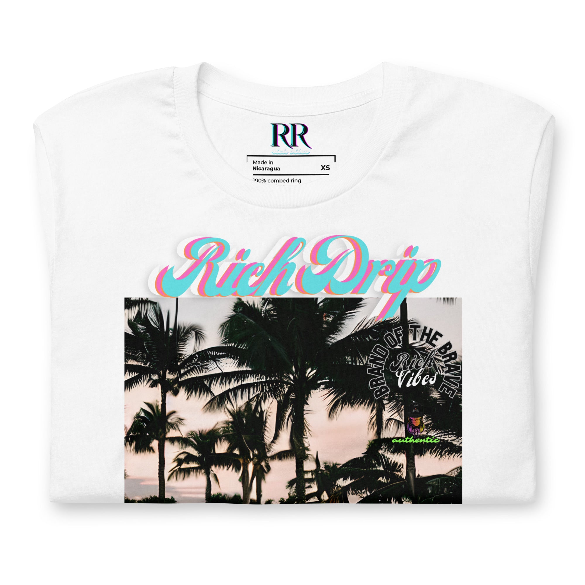 RV Rich Drip Brand Of The Brave Windy Palms White Motor Sport White - Unisex t-shirt