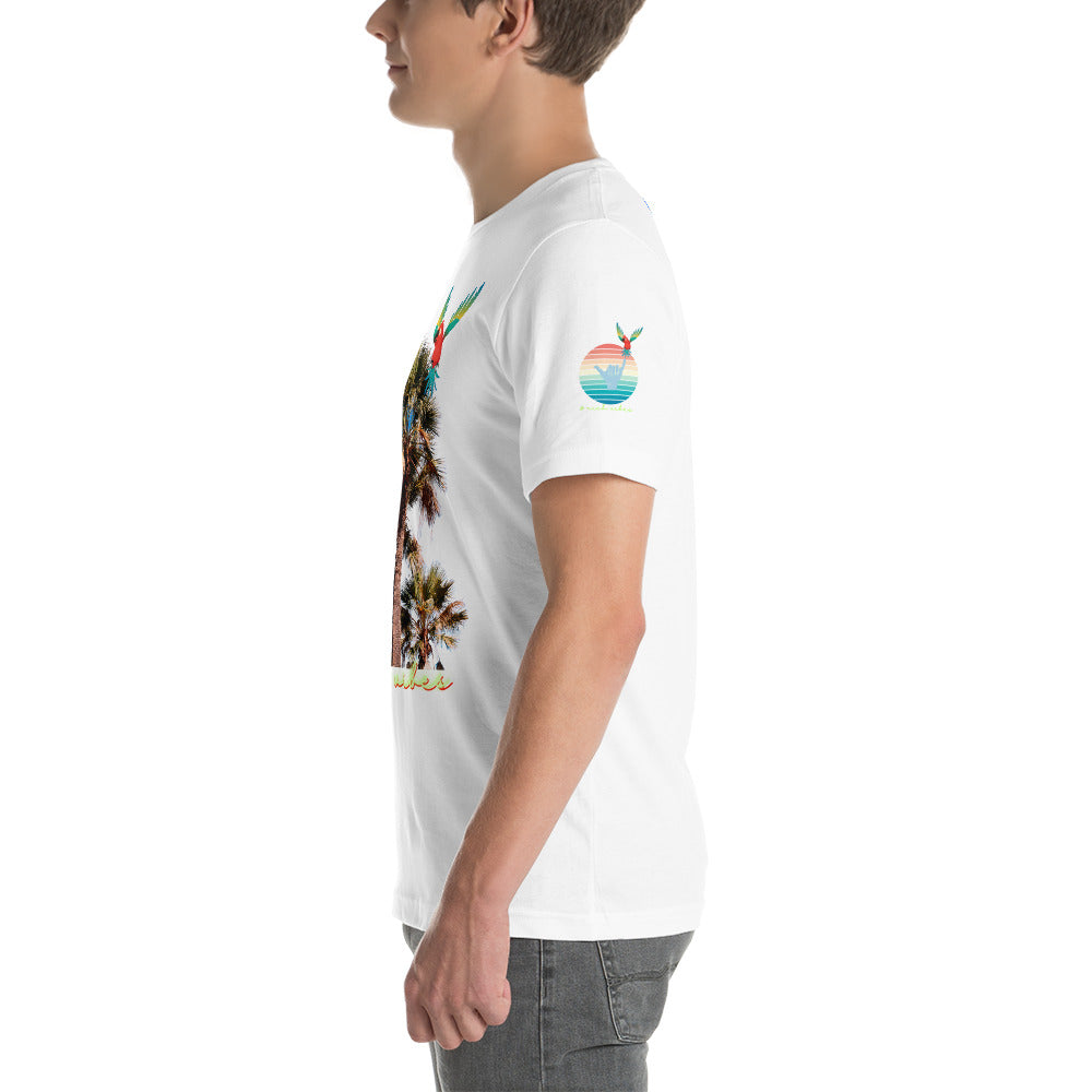 Rich Drip Volt Rich Vibes Colorful Palm Tree Silhouette Multi Colored Circle - Unisex t-shirt Pastel