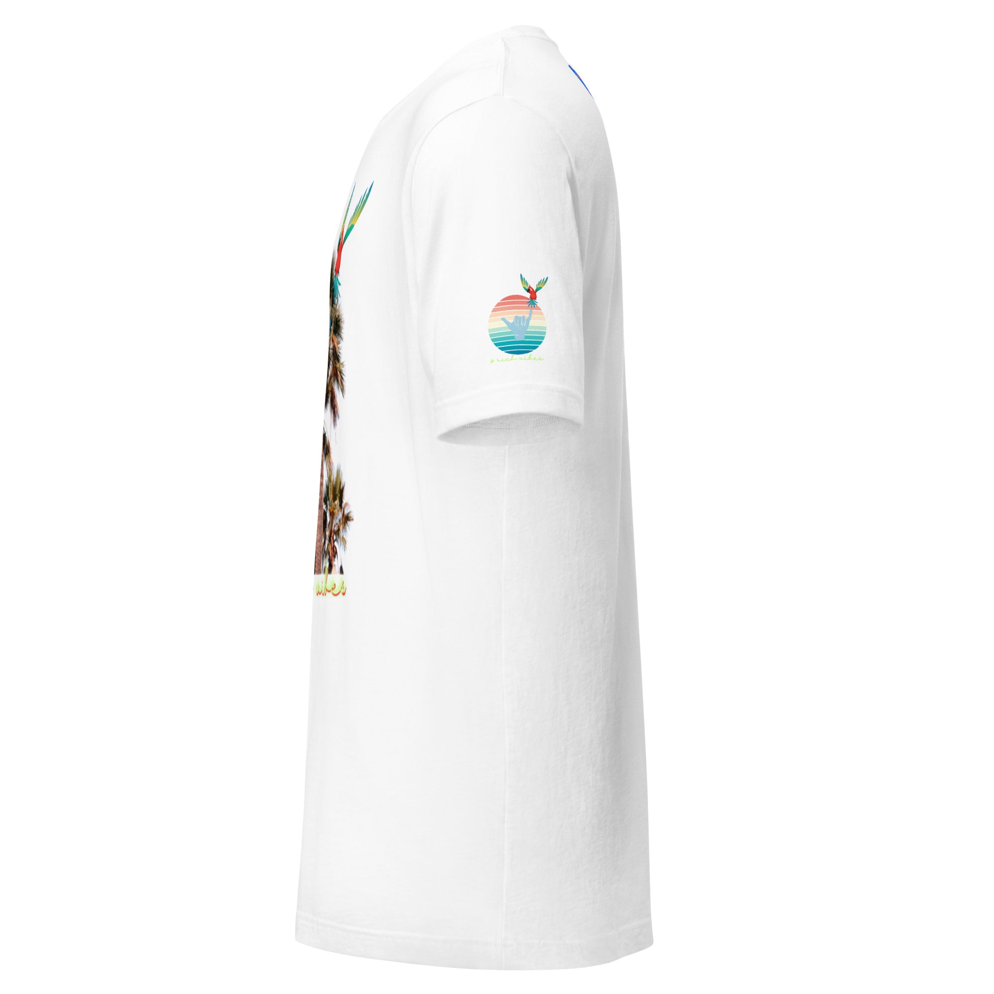 Rich Drip Volt Rich Vibes Colorful Palm Tree Silhouette Multi Colored Circle - Unisex t-shirt White