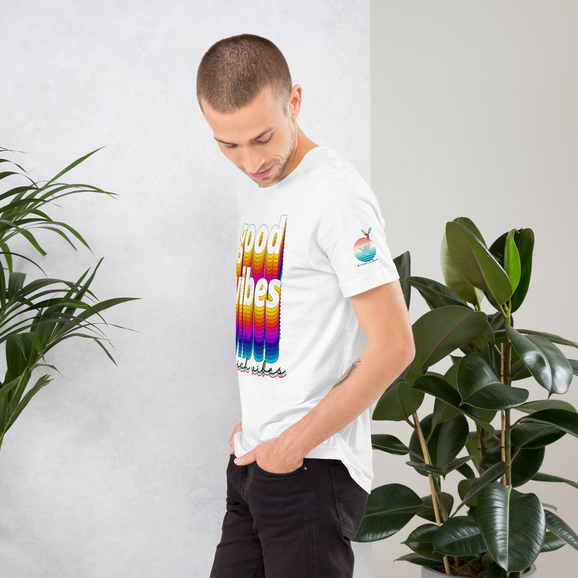 Rich Drip Good Vibes Multi Colored Circle 1.0 - Unisex t-shirt White