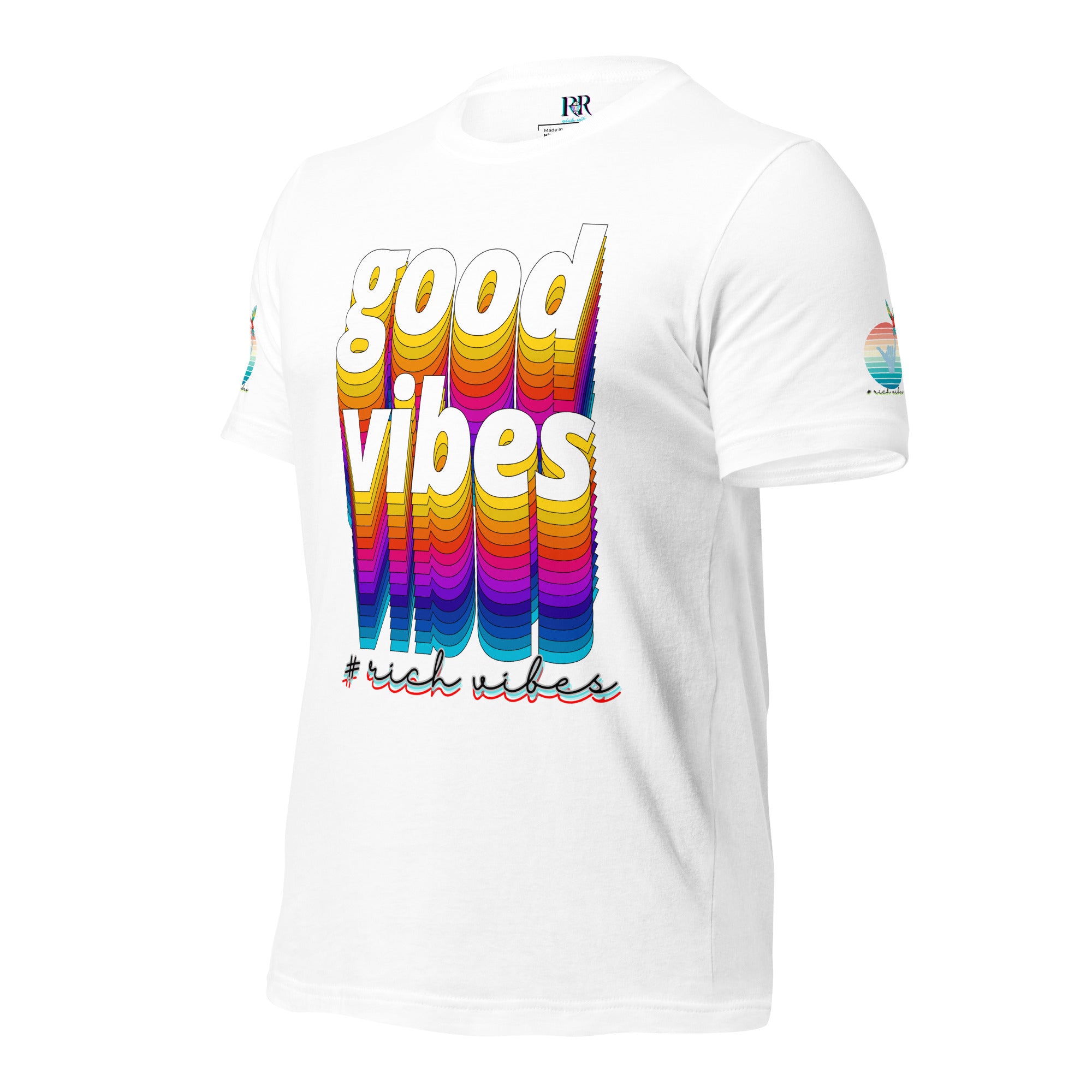 Rich Drip Good Vibes Multi Colored Circle 1.0 - Unisex t-shirt White
