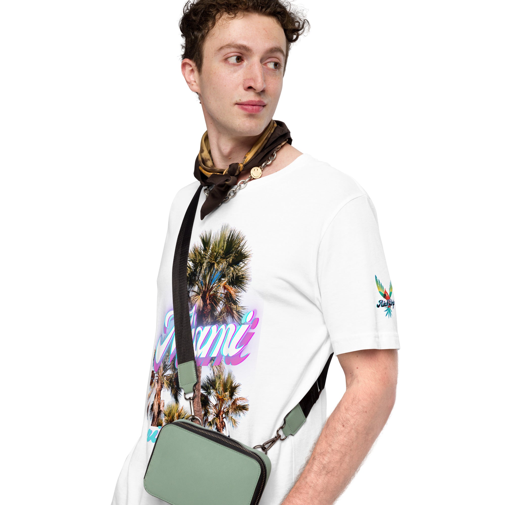 RV Rich Drip Miami Palm Tree Silhouette White - Unisex t-shirt