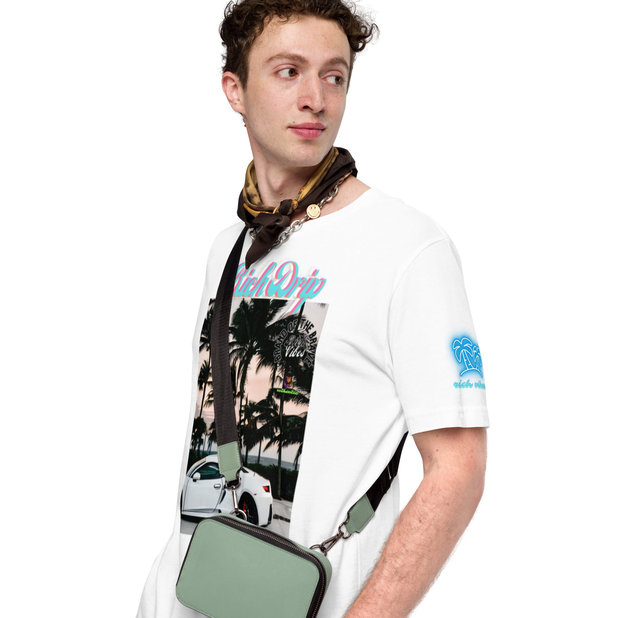 RV Rich Drip Brand Of The Brave Windy Palms White Motor Sport White - Unisex t-shirt