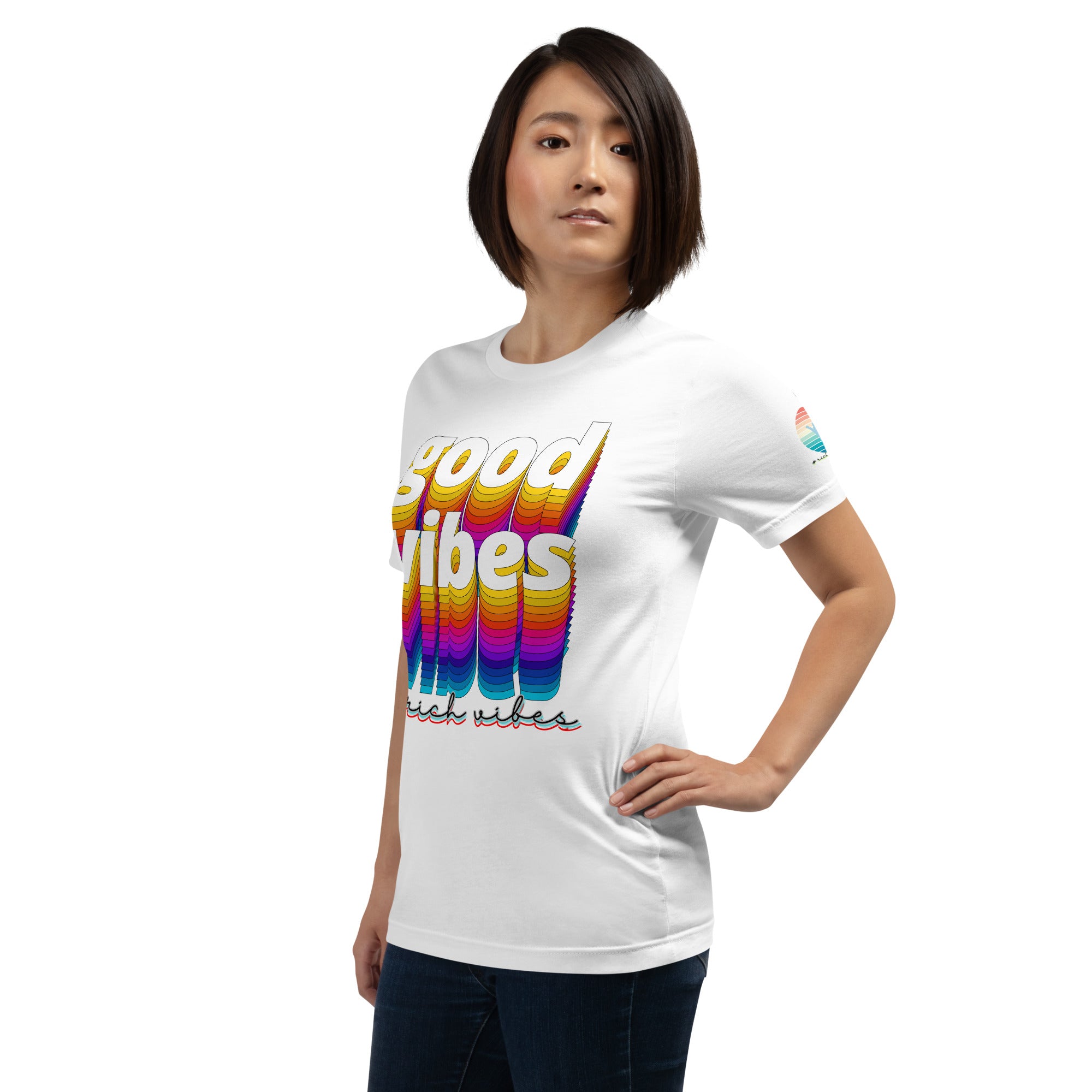 Rich Drip Good Vibes Multi Colored Circle 1.0 - Unisex t-shirt White
