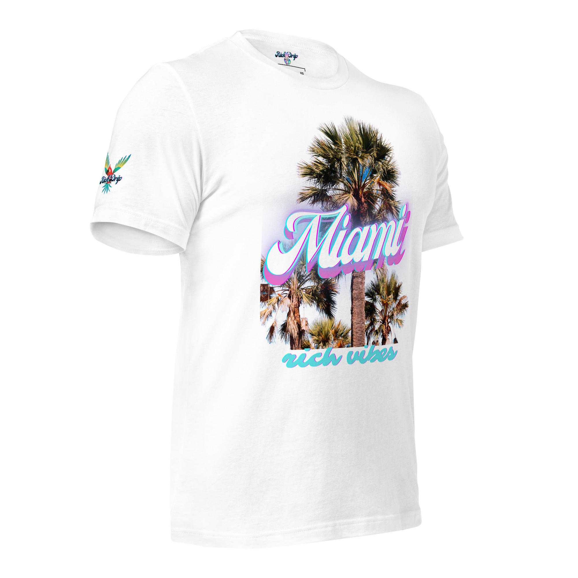 RV Rich Drip Miami Palm Tree Silhouette White - Unisex t-shirt