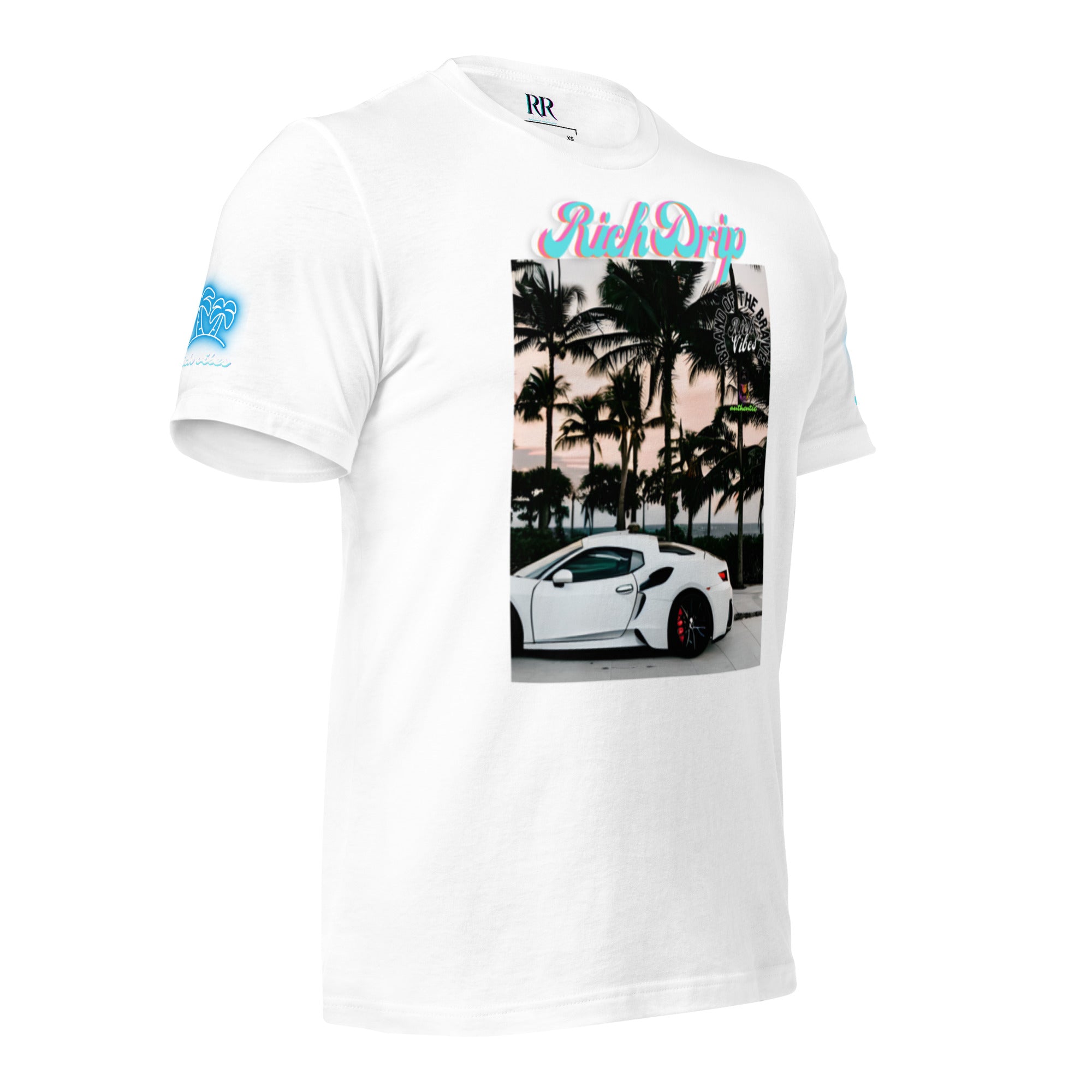 RV Rich Drip Brand Of The Brave Windy Palms White Motor Sport White - Unisex t-shirt