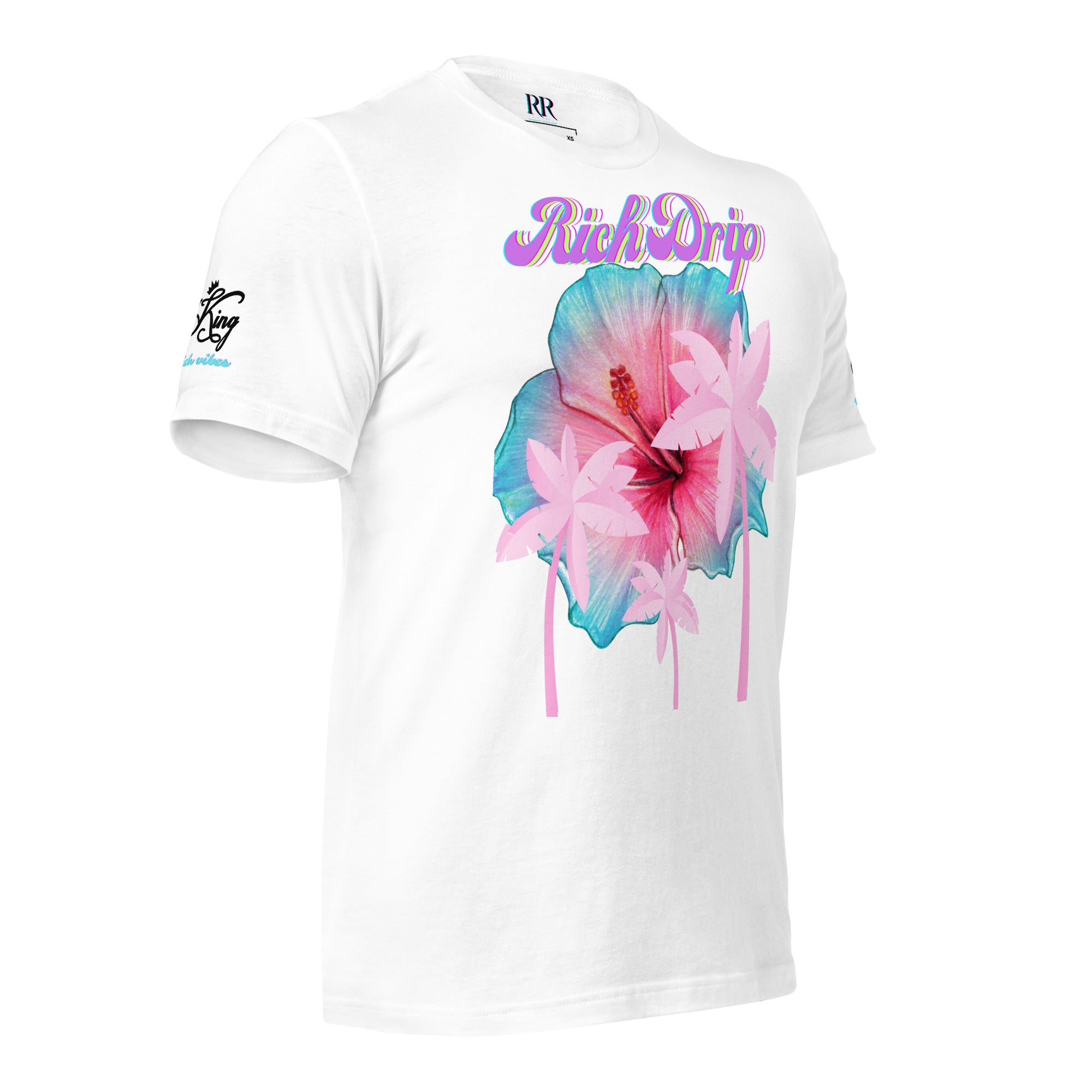 RV Rich Drip Her King Tropical Pink Palm Tree - Unisex t-shirt Pastel