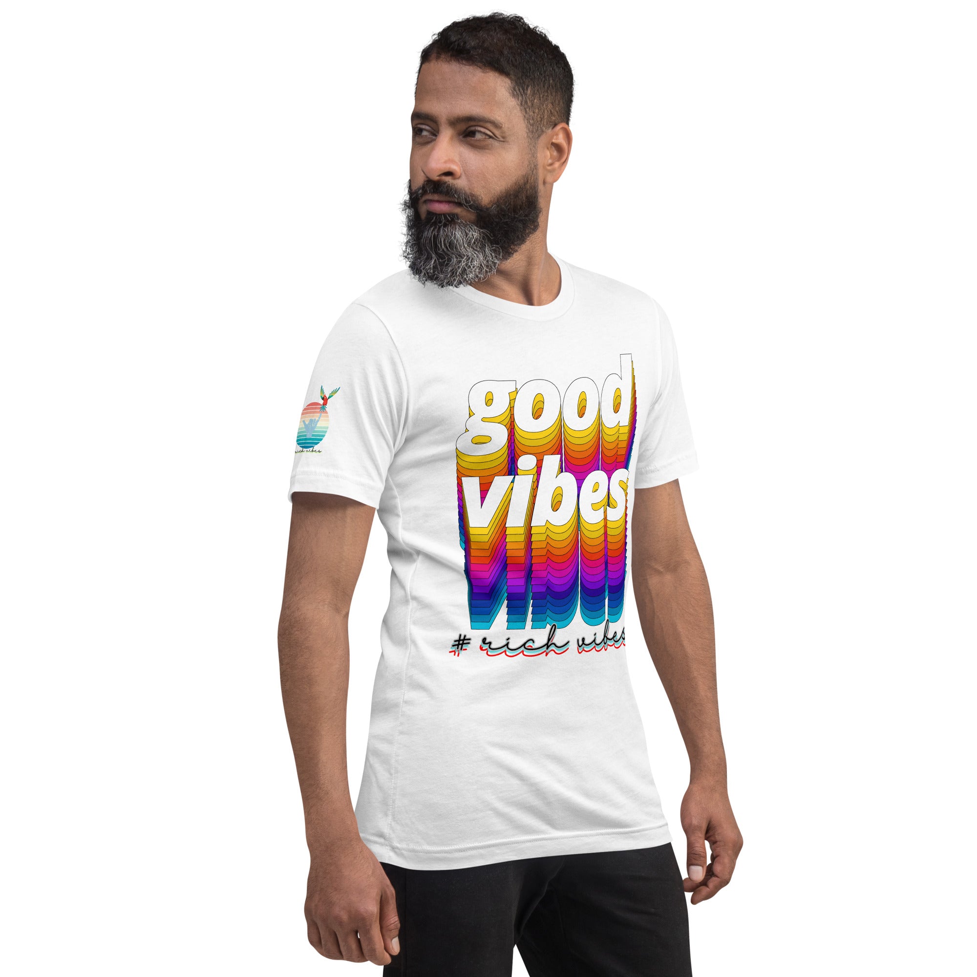 Rich Drip Good Vibes Multi Colored Circle 1.0 - Unisex t-shirt White