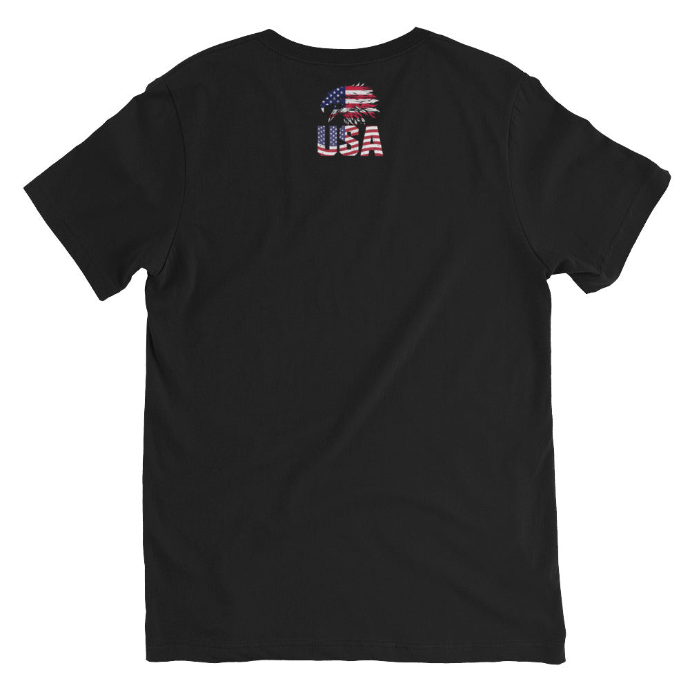 Abraham Lincoln USA Eagle - Unisex Short Sleeve V-Neck T-Shirt