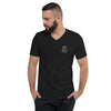 Rich Vibes RV Palm Tree Top Logo Benjamins - Unisex Short Sleeve V-Neck T-Shirt
