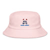 Rich Vibes Sunset Beach Panda - Unstructured terry cloth bucket hat