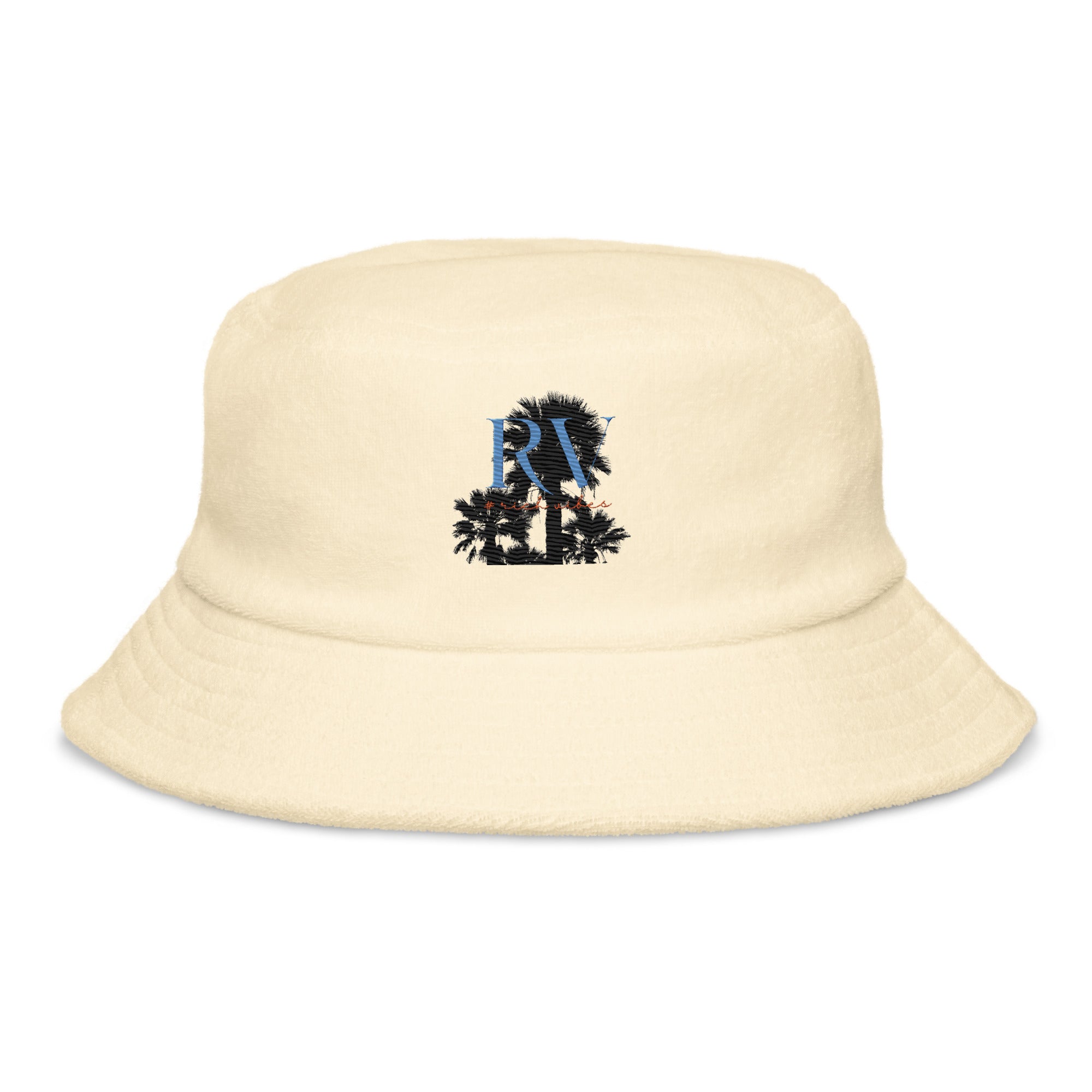 Rich Vibes RV Palm Tree - Unstructured terry cloth bucket hat