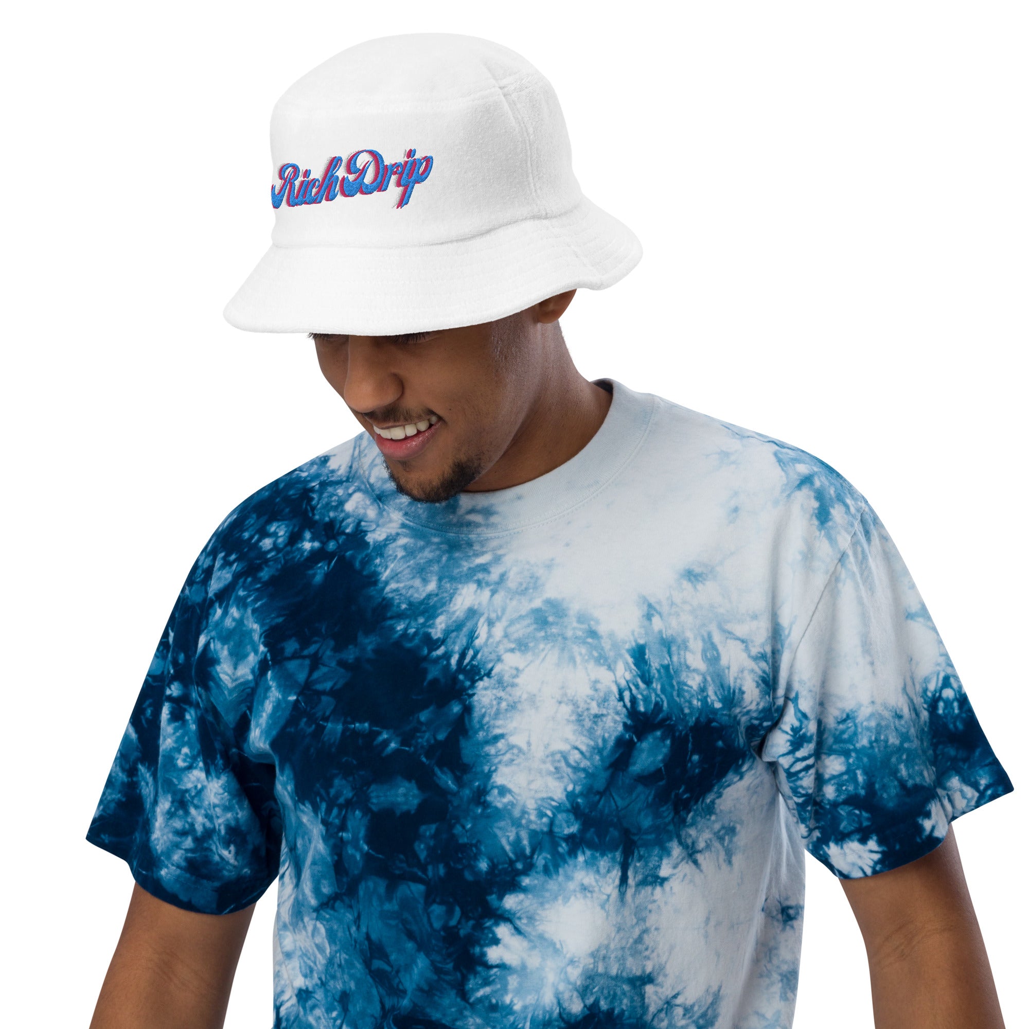 Rich Vibes Rich Drip Miami - Unstructured terry cloth bucket hat