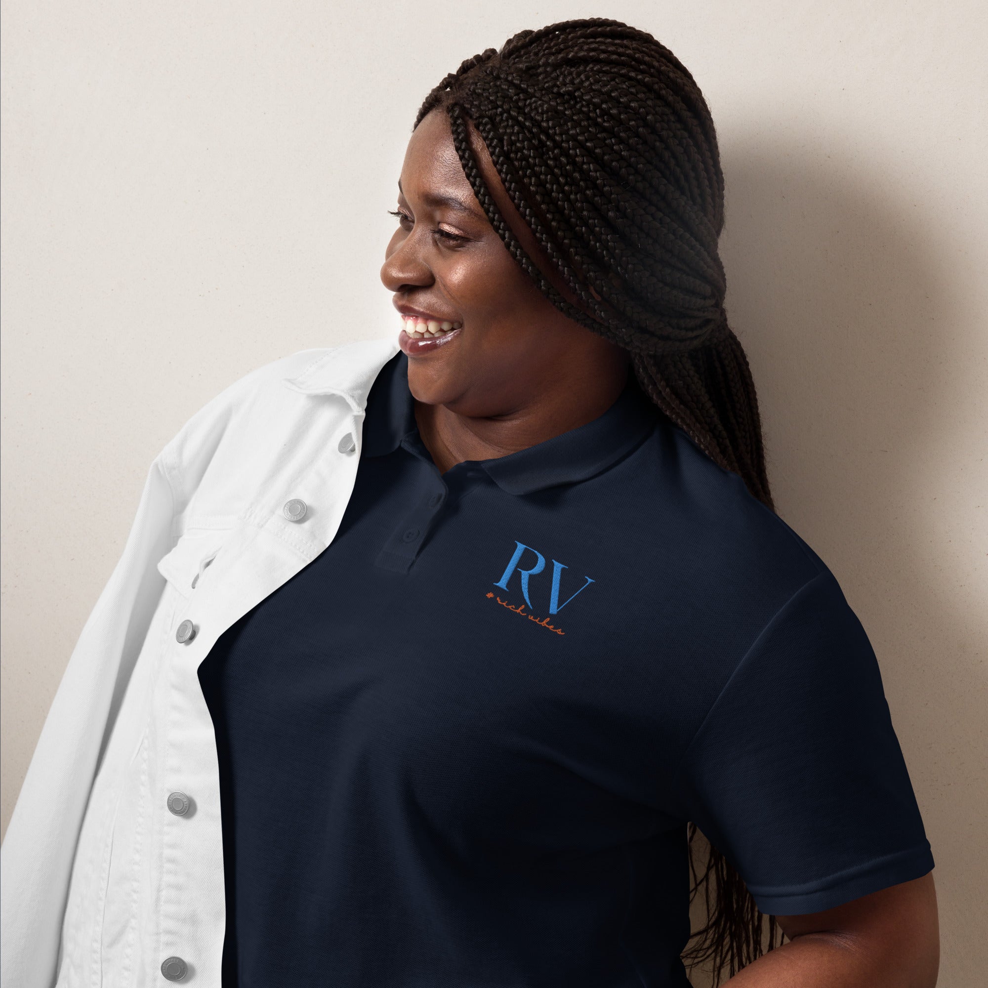 Rich Vibes RV Logo - Women’s pique polo shirt