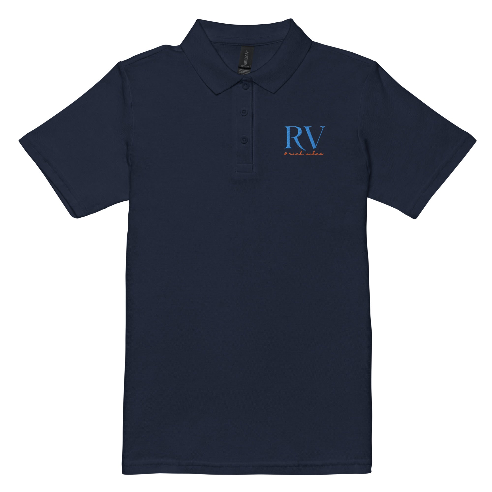 Rich Vibes RV Logo - Women’s pique polo shirt