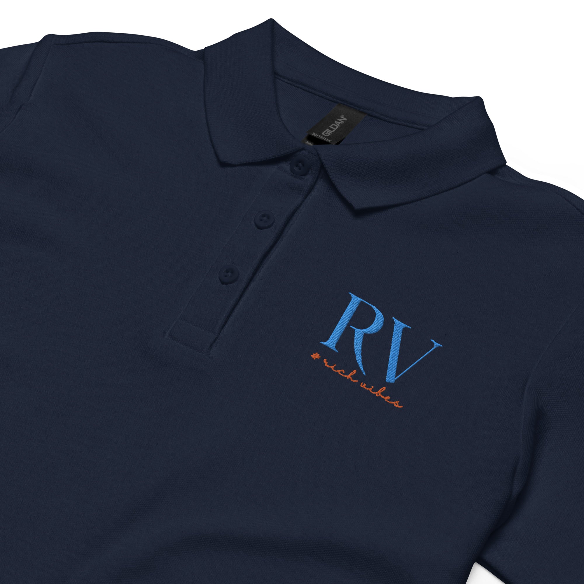 Rich Vibes RV Logo - Women’s pique polo shirt
