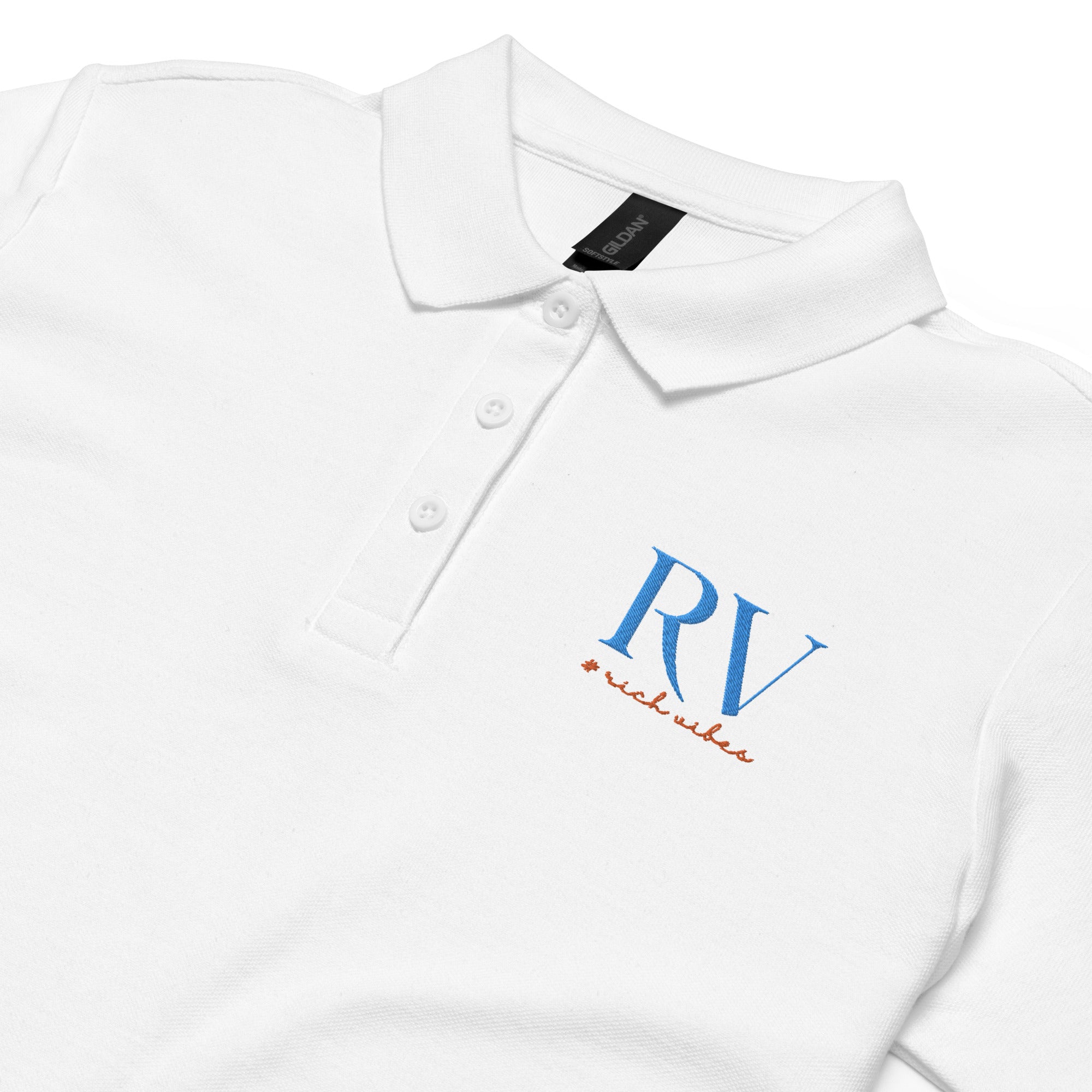 Rich Vibes RV Logo - Women’s pique polo shirt
