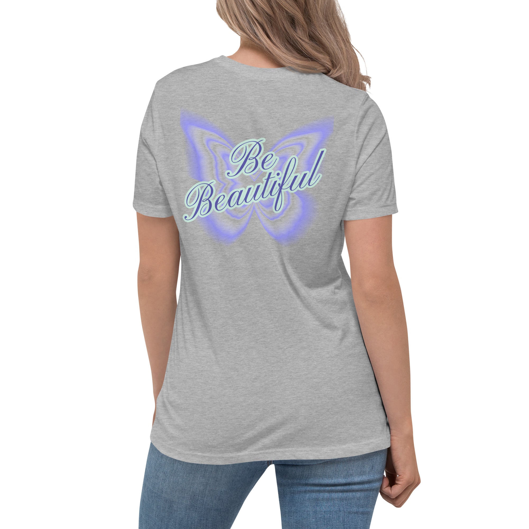 Vineyard Vibes Stay Positive Be Beautiful - Women's Relaxed T-Shirt