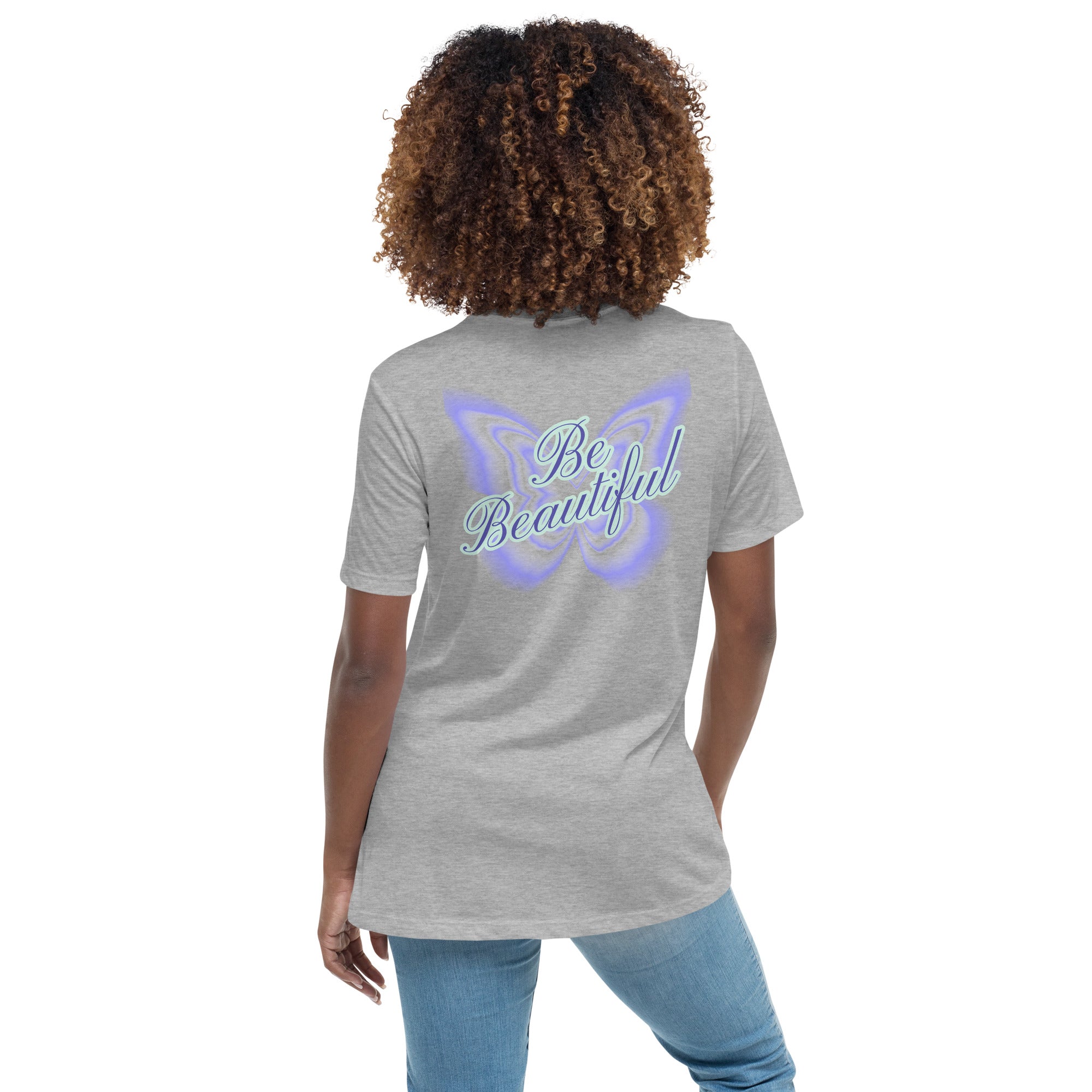 Vineyard Vibes Stay Positive Be Beautiful - Women's Relaxed T-Shirt