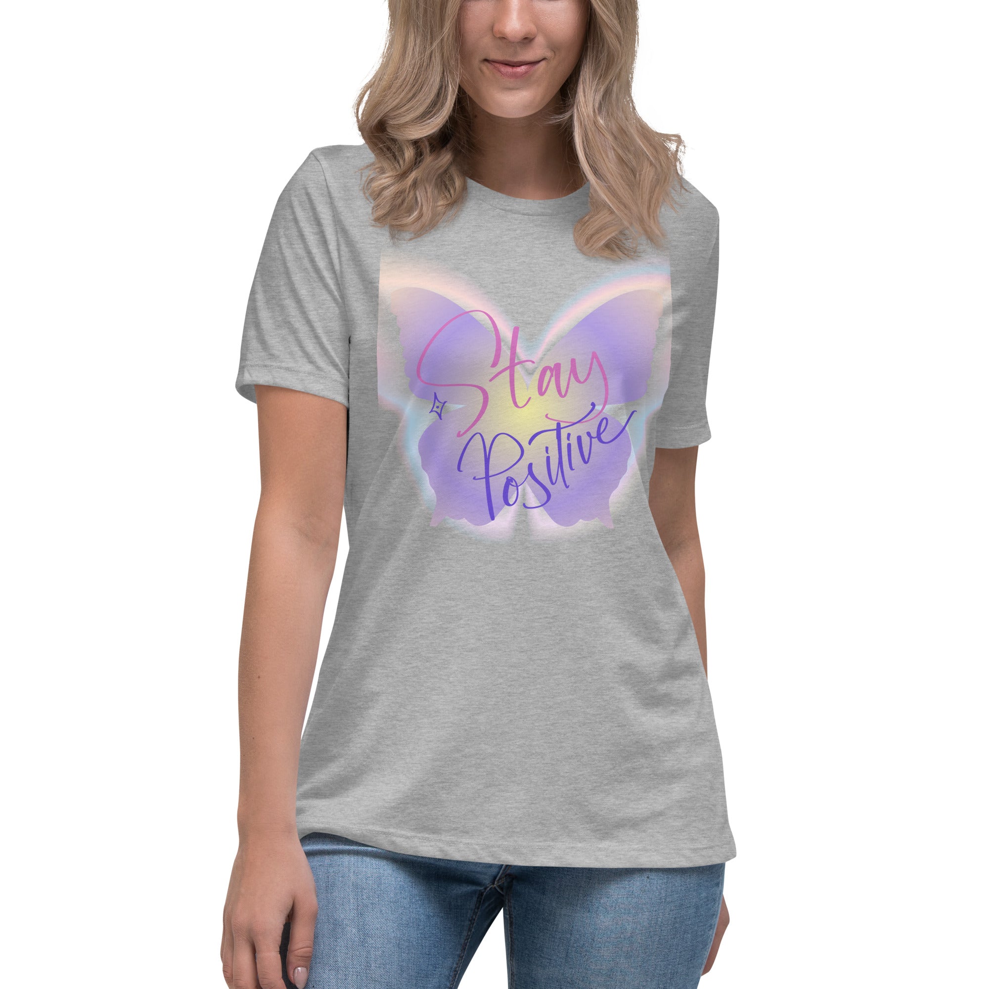 Vineyard Vibes Stay Positive Be Beautiful - Women's Relaxed T-Shirt