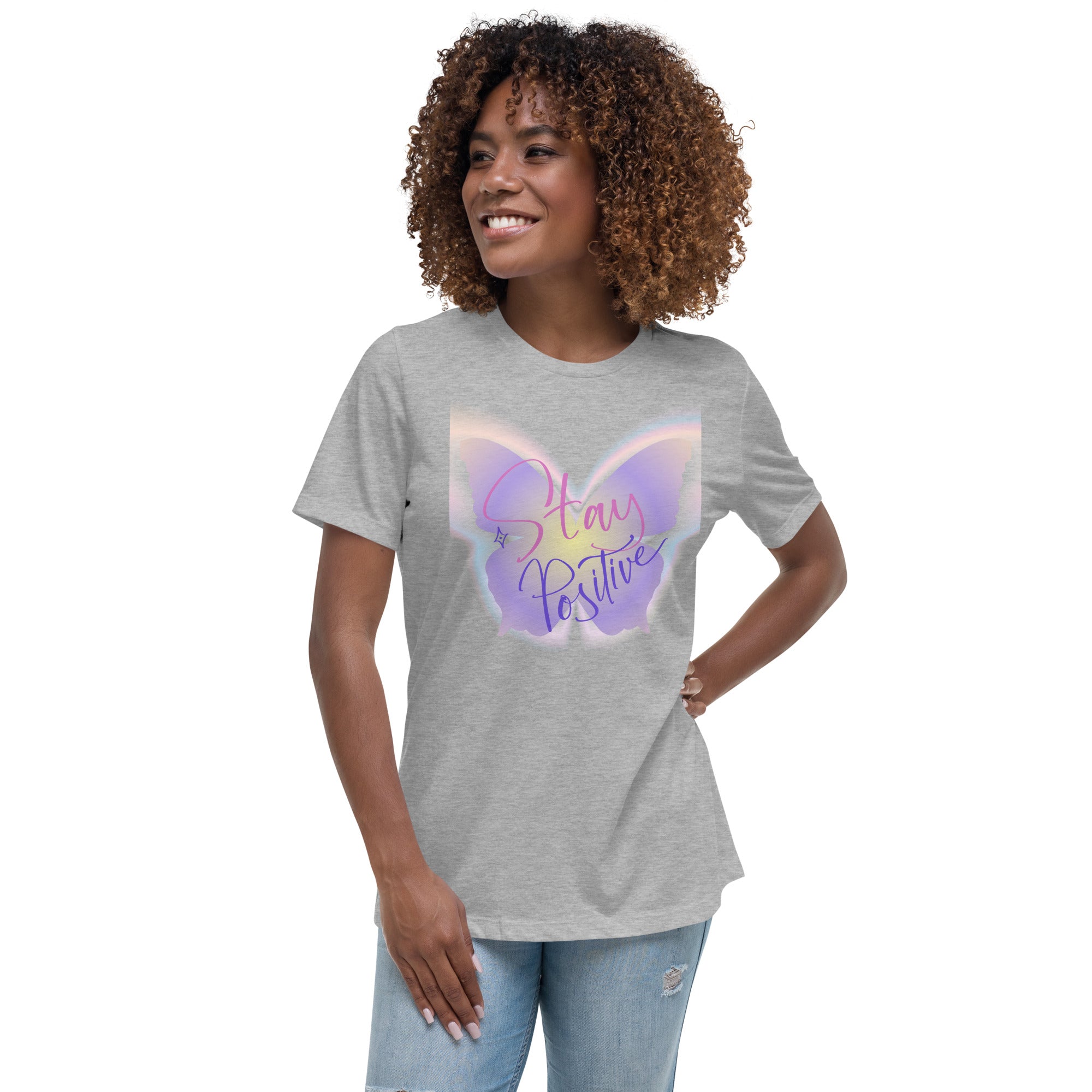 Vineyard Vibes Stay Positive Be Beautiful - Women's Relaxed T-Shirt