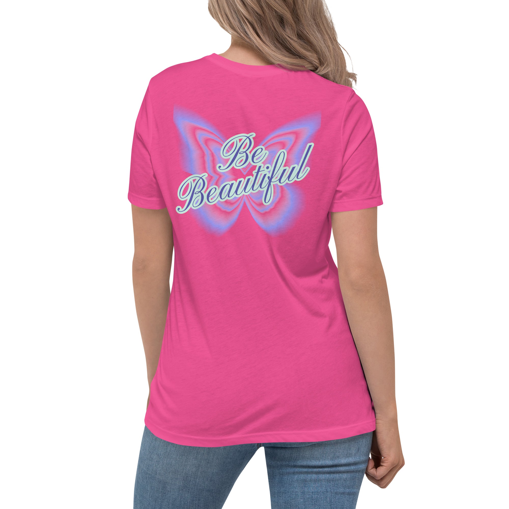 Vineyard Vibes Stay Positive Be Beautiful - Women's Relaxed T-Shirt
