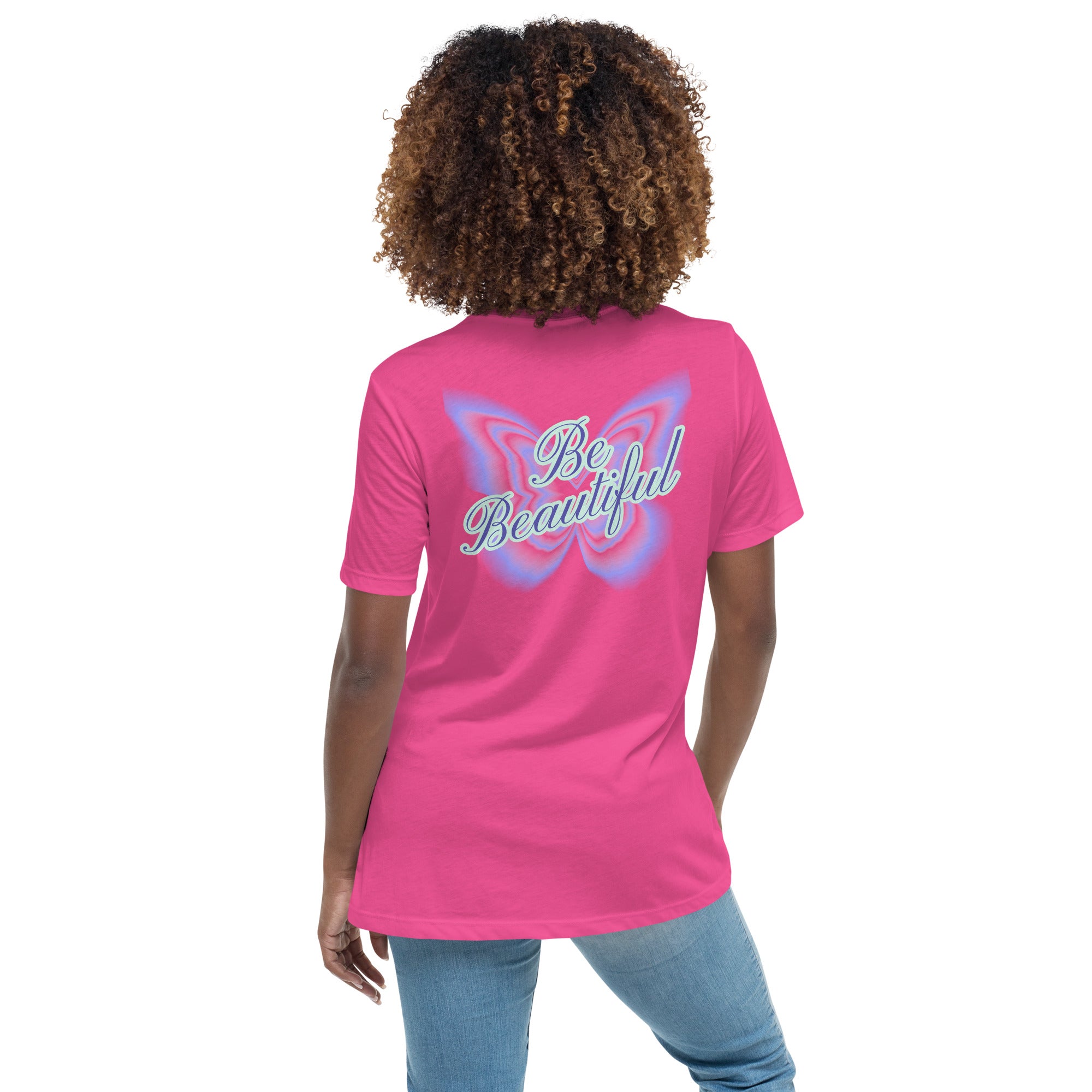 Vineyard Vibes Stay Positive Be Beautiful - Women's Relaxed T-Shirt