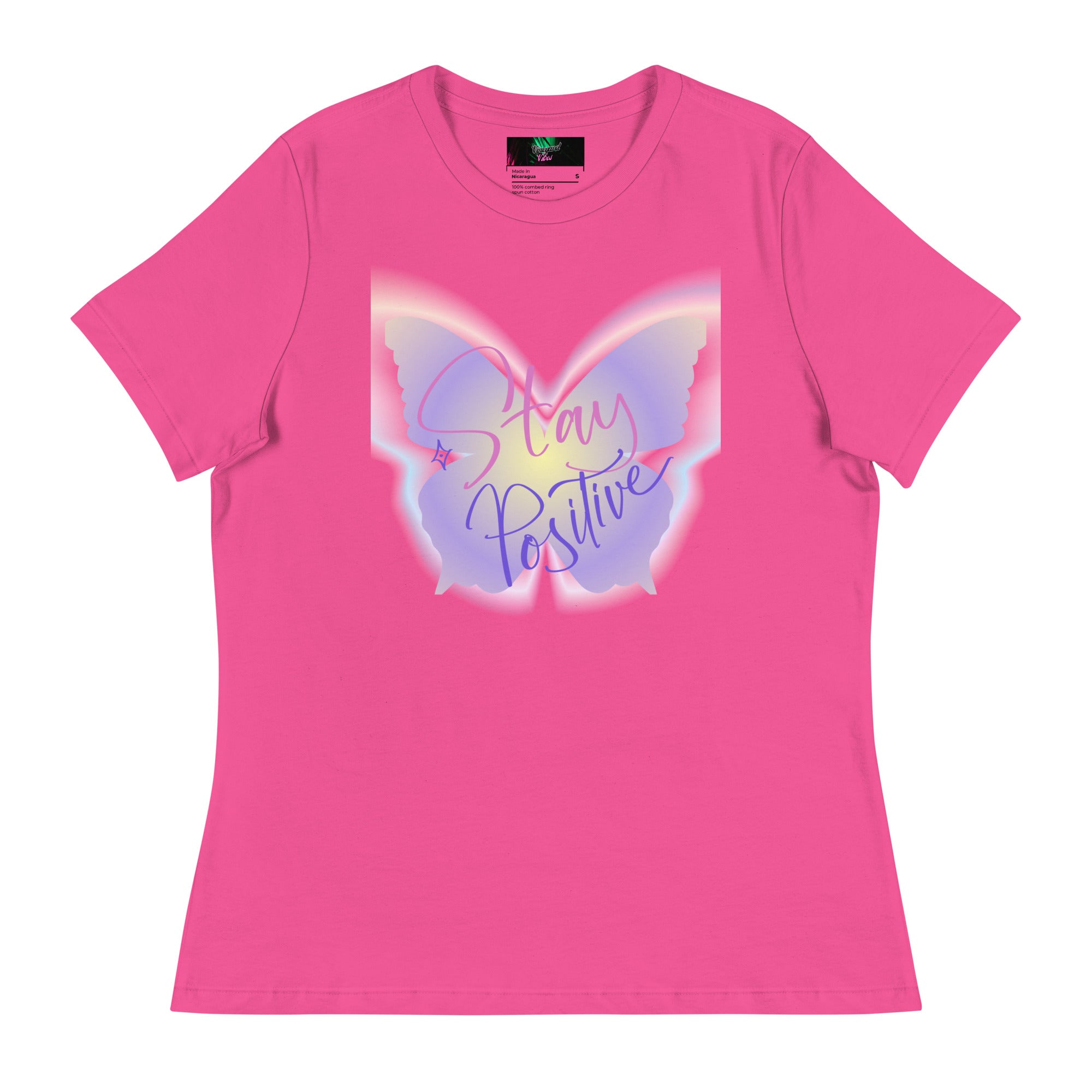 Vineyard Vibes Stay Positive Be Beautiful - Women's Relaxed T-Shirt