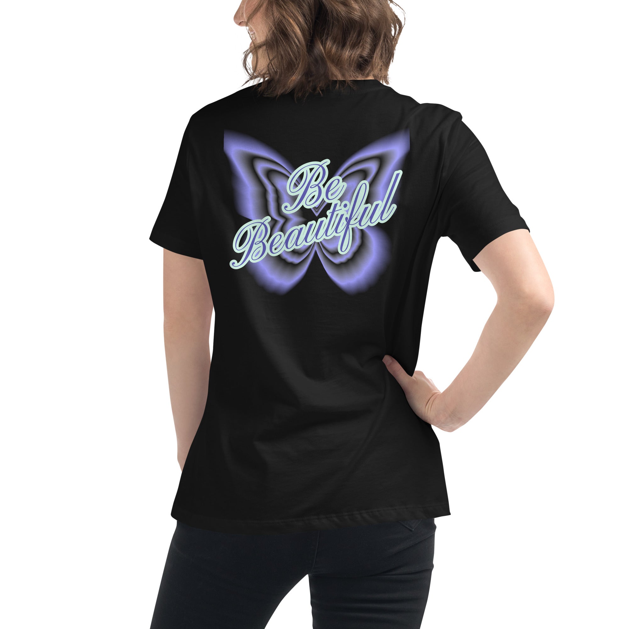 Vineyard Vibes Stay Positive Be Beautiful - Women's Relaxed T-Shirt