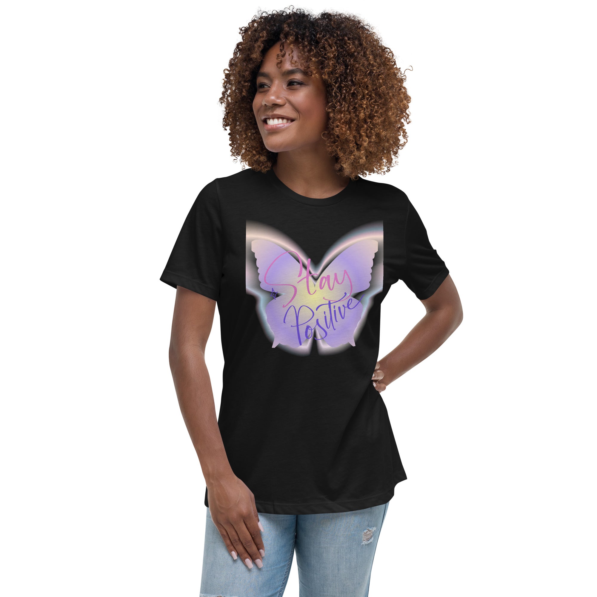Vineyard Vibes Stay Positive Be Beautiful - Women's Relaxed T-Shirt