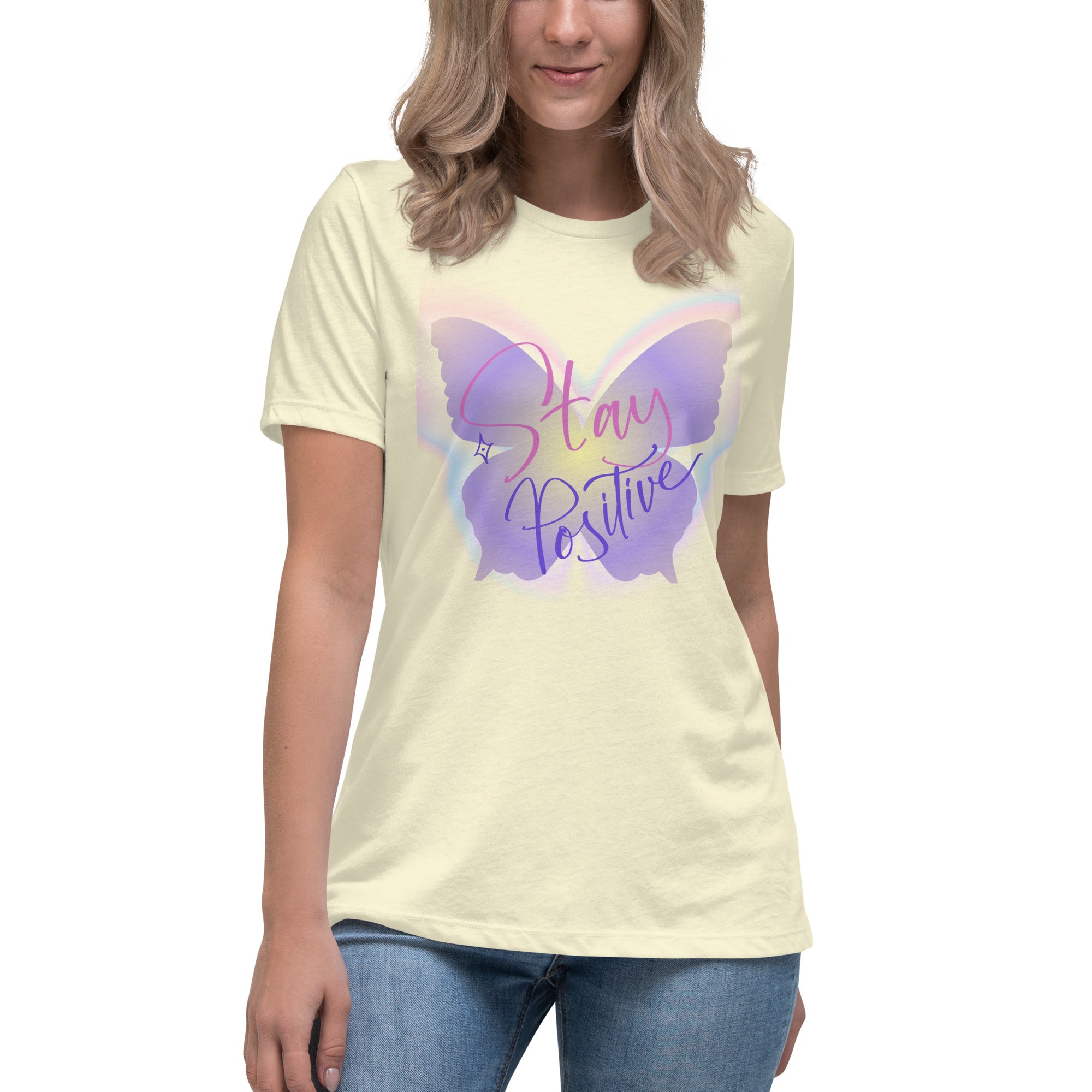 Vineyard Vibes Stay Positive Be Beautiful - Women's Relaxed T-Shirt
