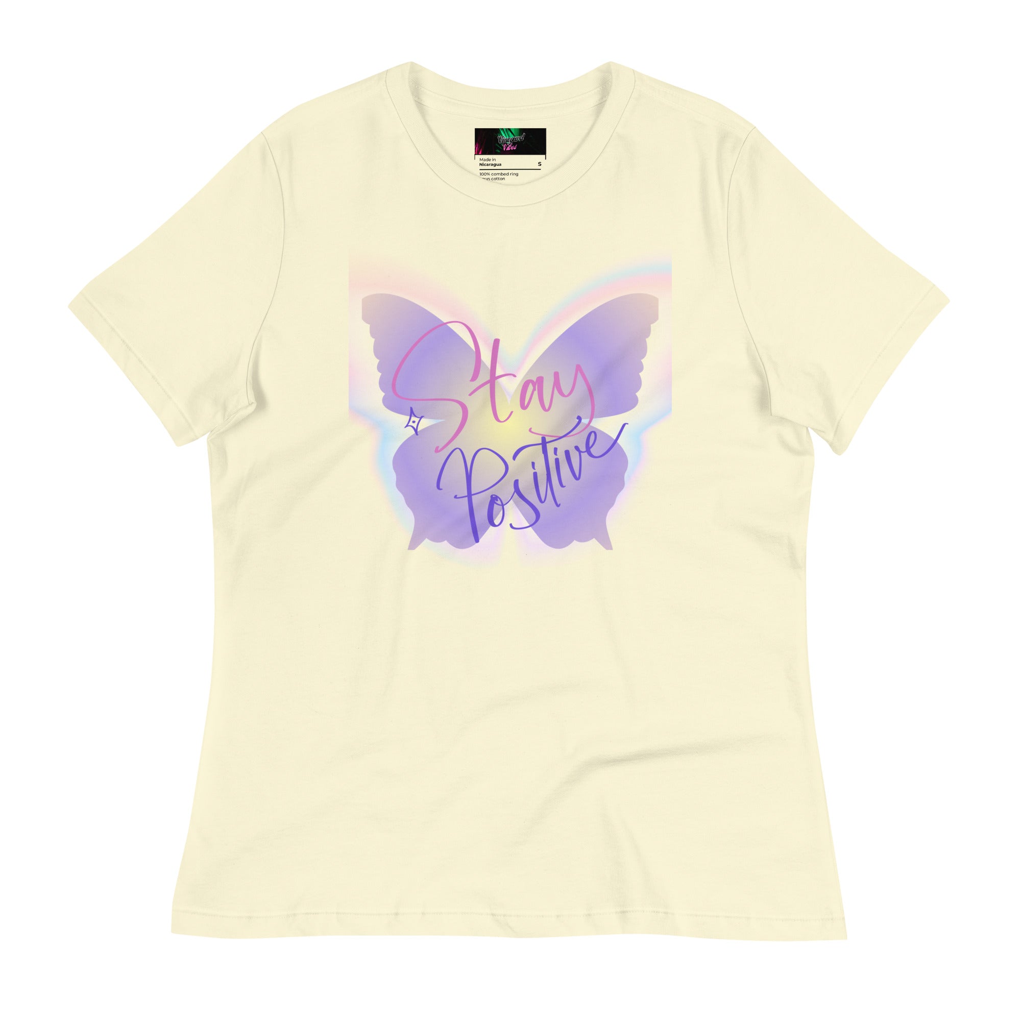 Vineyard Vibes Stay Positive Be Beautiful - Women's Relaxed T-Shirt