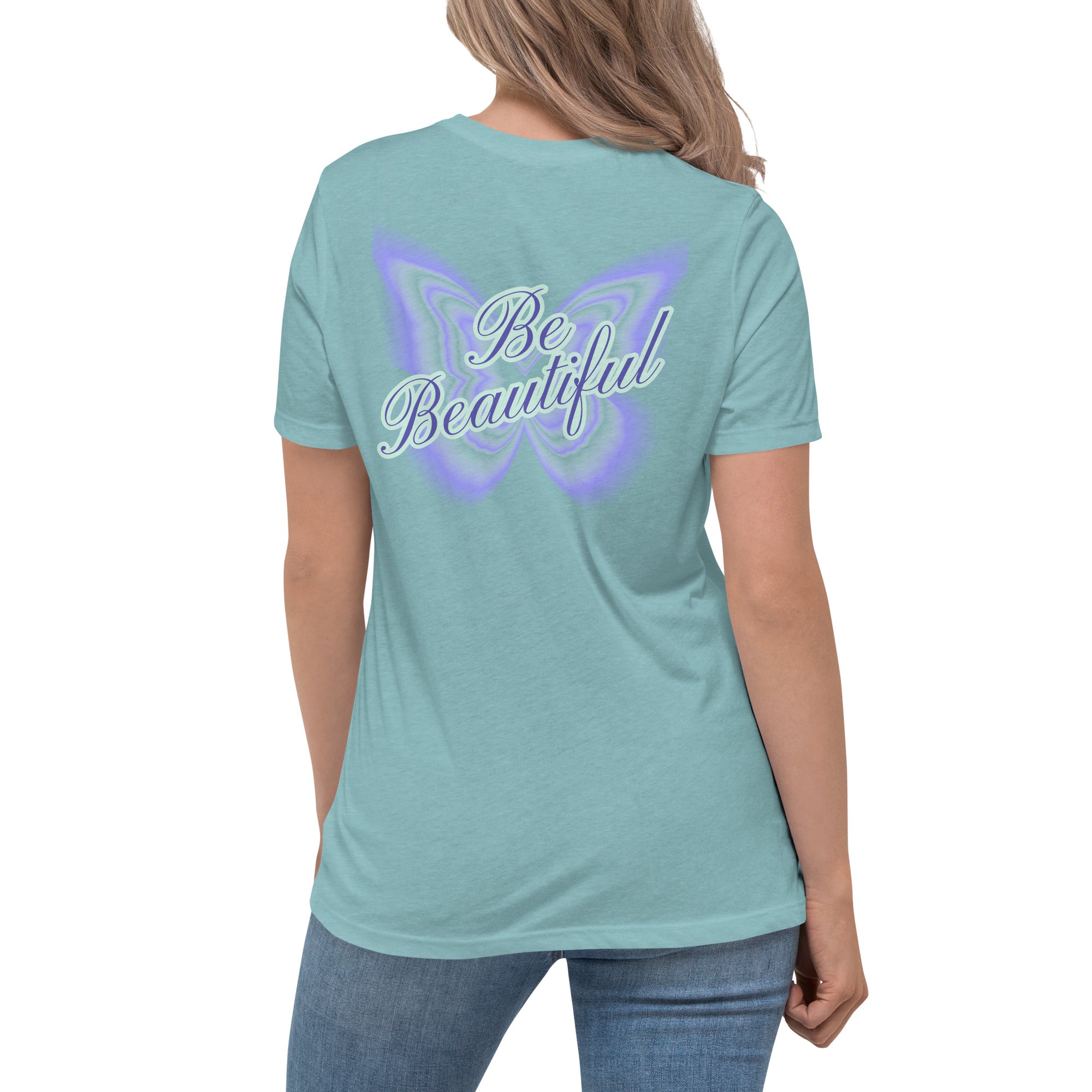 Vineyard Vibes Stay Positive Be Beautiful - Women's Relaxed T-Shirt
