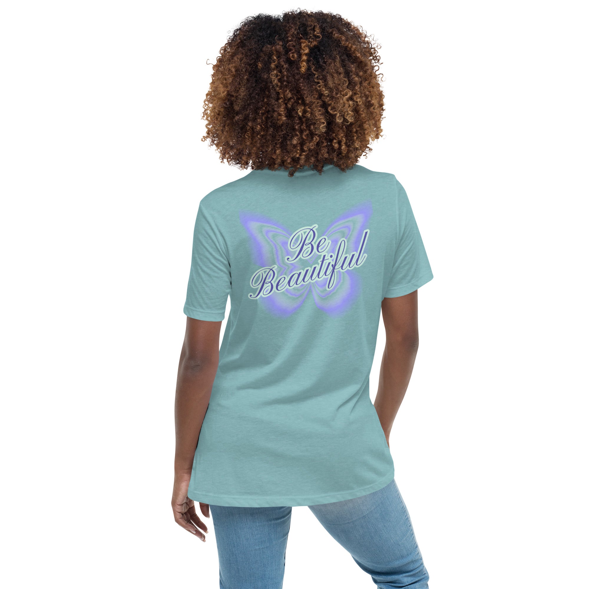 Vineyard Vibes Stay Positive Be Beautiful - Women's Relaxed T-Shirt