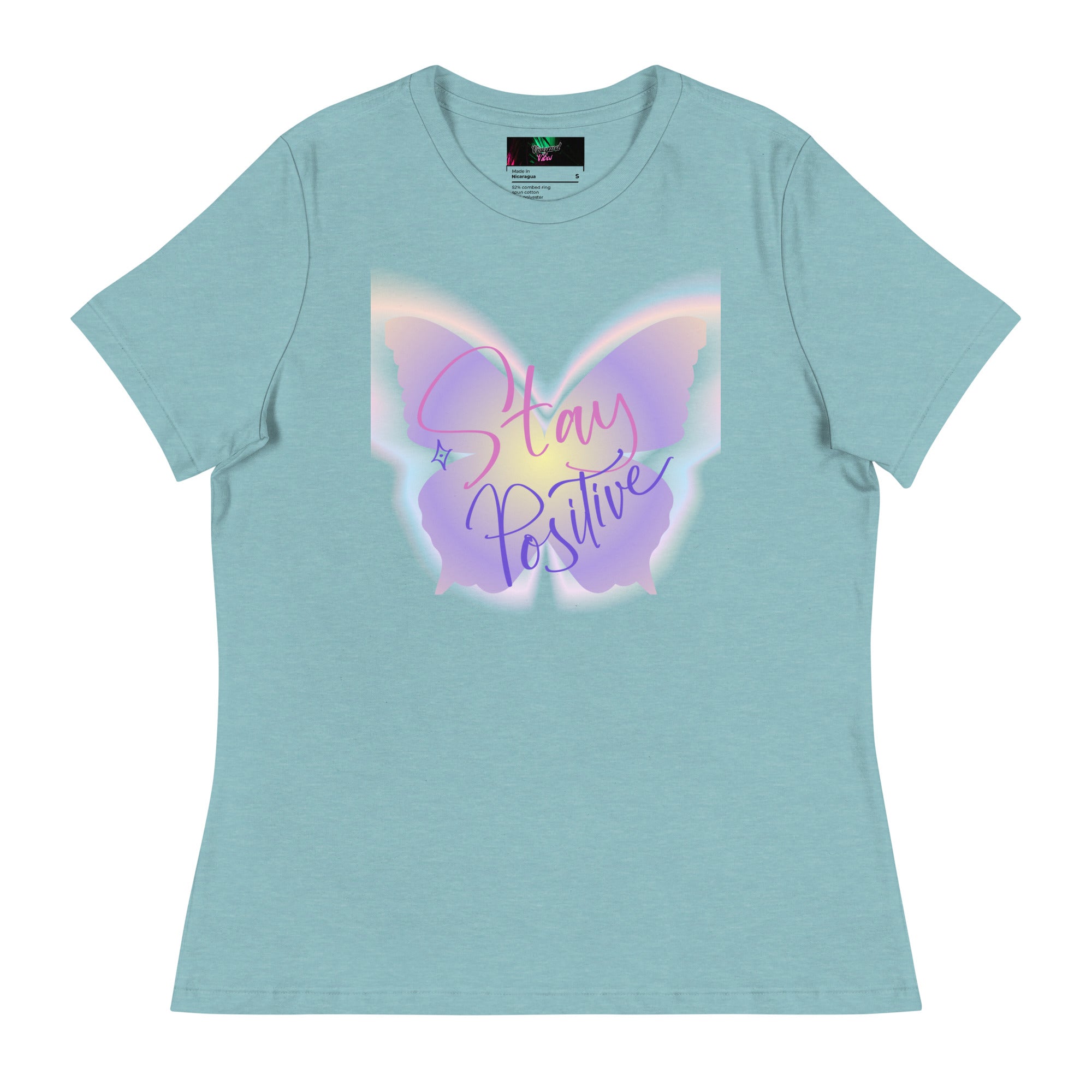 Vineyard Vibes Stay Positive Be Beautiful - Women's Relaxed T-Shirt