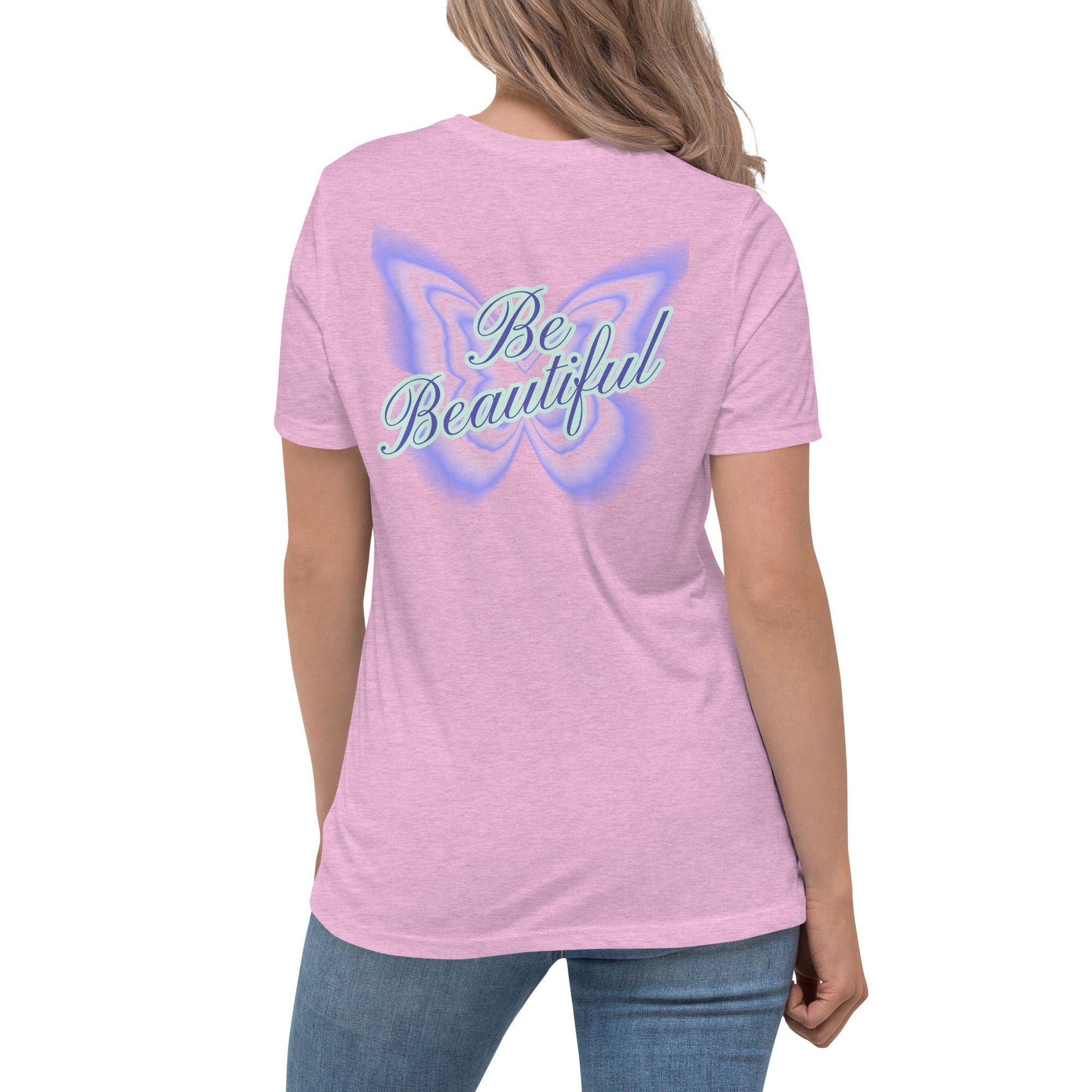 Vineyard Vibes Stay Positive Be Beautiful - Women's Relaxed T-Shirt
