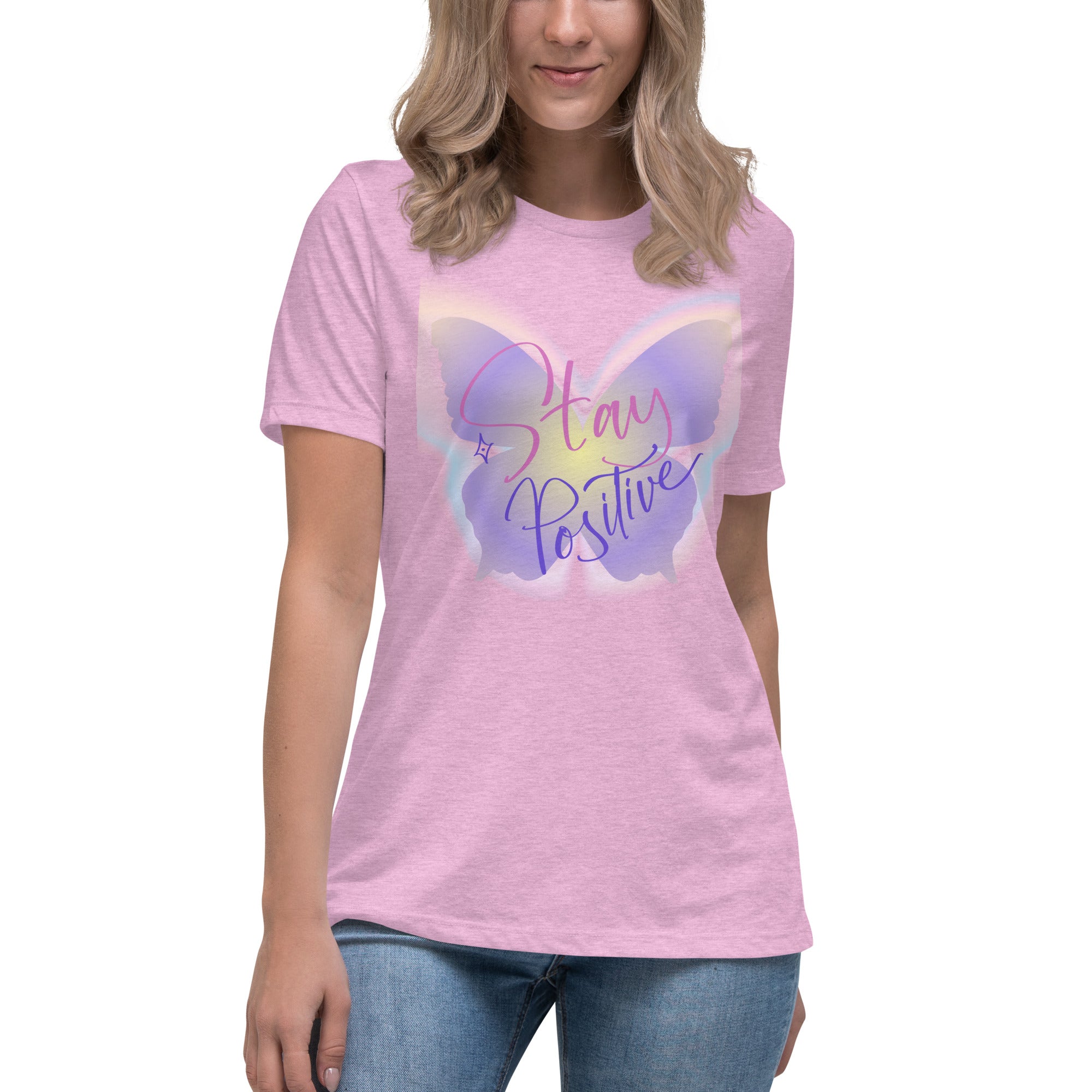 Vineyard Vibes Stay Positive Be Beautiful - Women's Relaxed T-Shirt