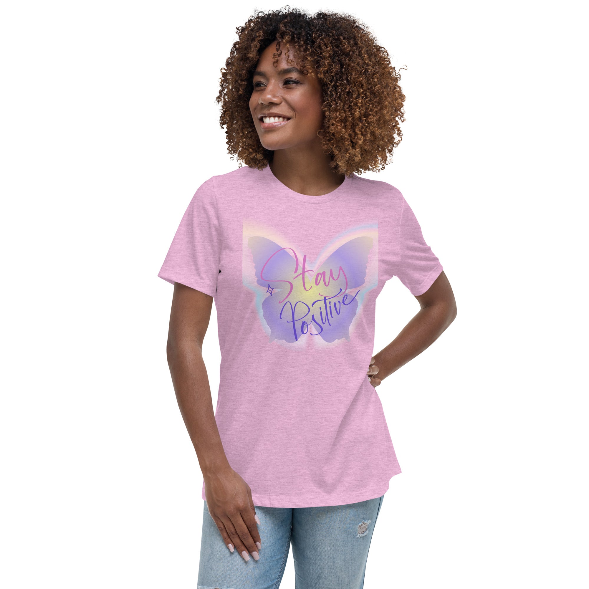 Vineyard Vibes Stay Positive Be Beautiful - Women's Relaxed T-Shirt