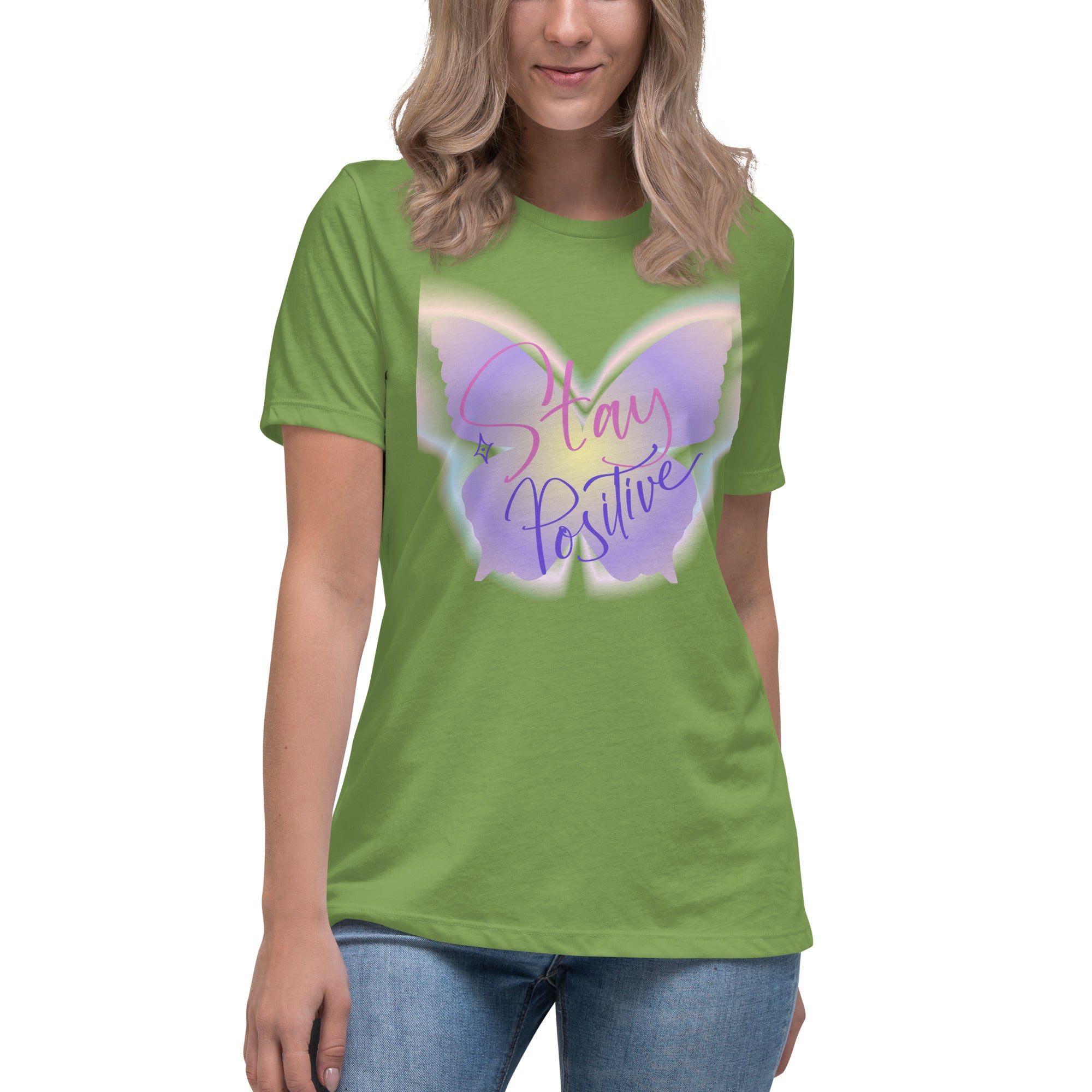 Vineyard Vibes Stay Positive Be Beautiful - Women's Relaxed T-Shirt