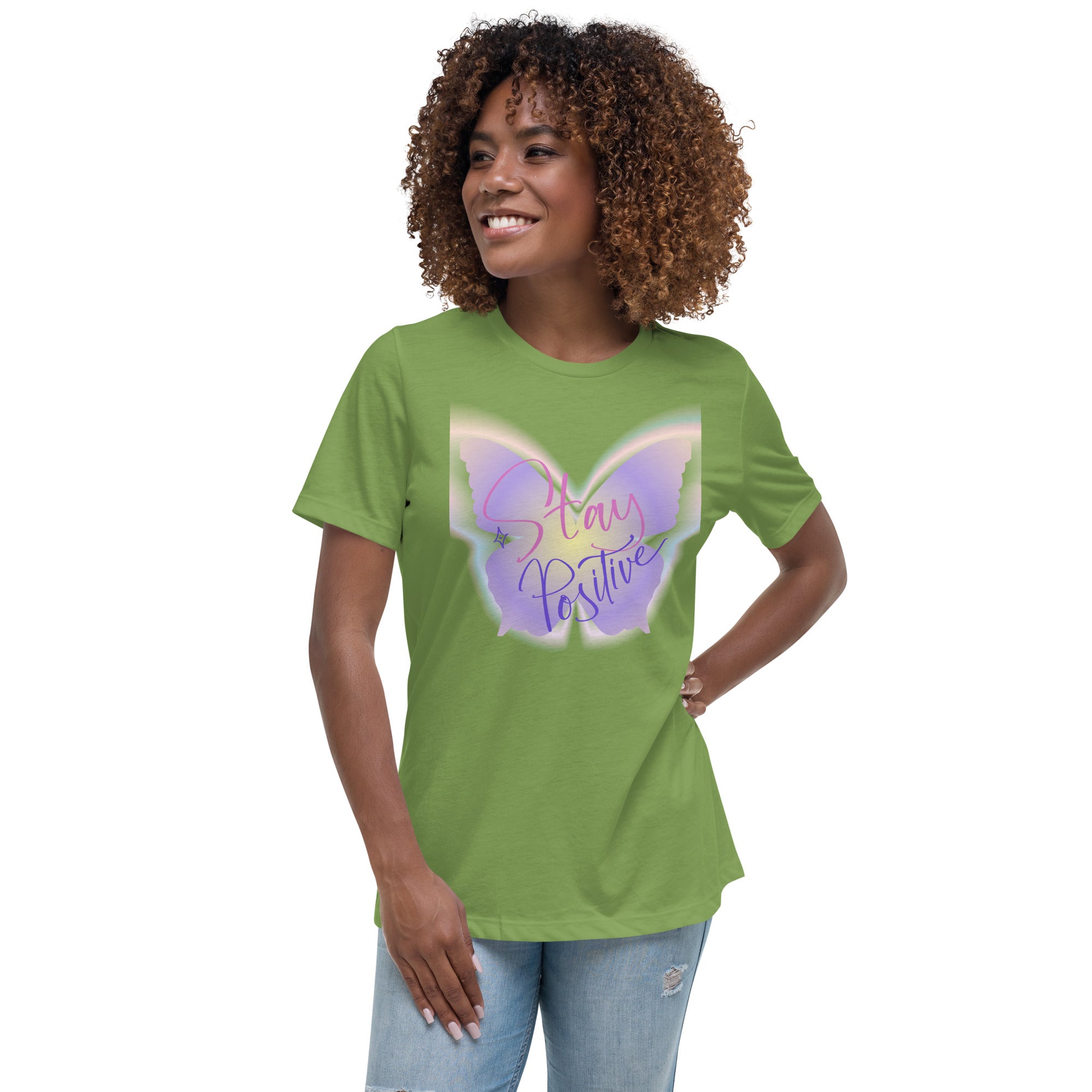 Vineyard Vibes Stay Positive Be Beautiful - Women's Relaxed T-Shirt